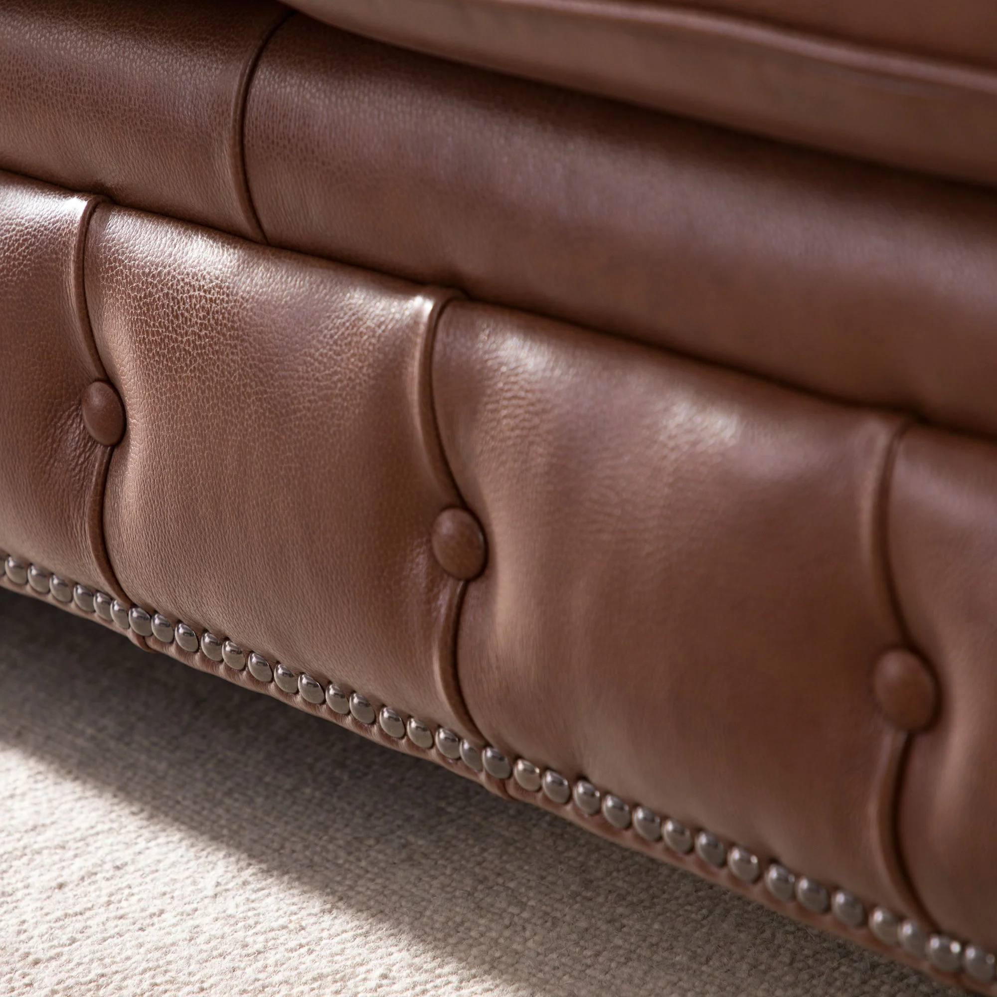 Traditional Tufted Chesterfield Nailhead Sofa - Image 16