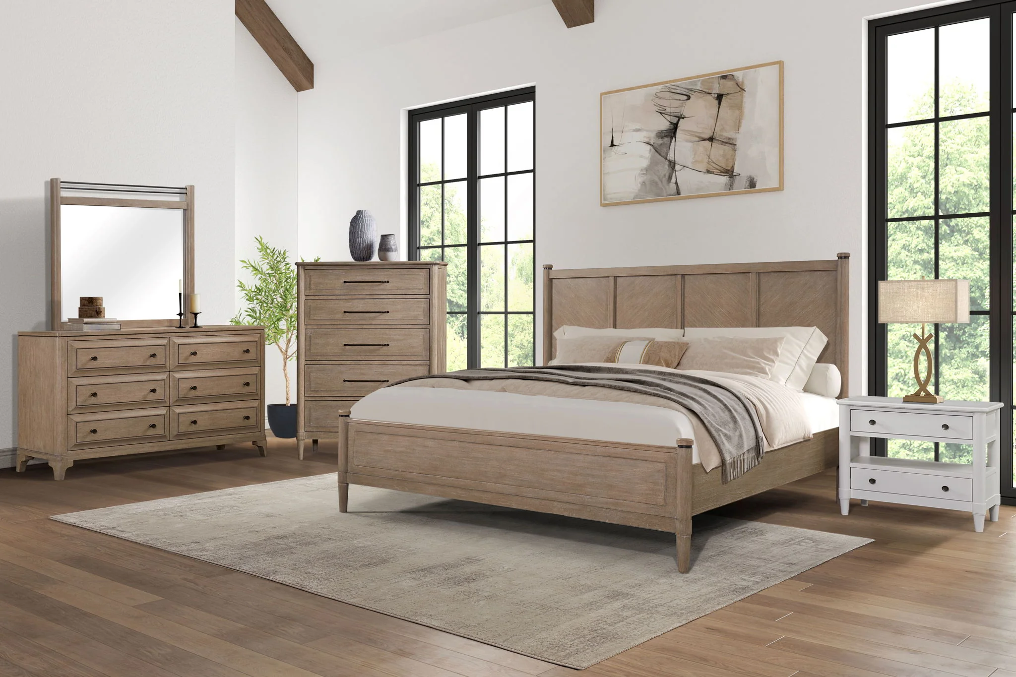 Transitional Style Lo-Post Bed - Image 5