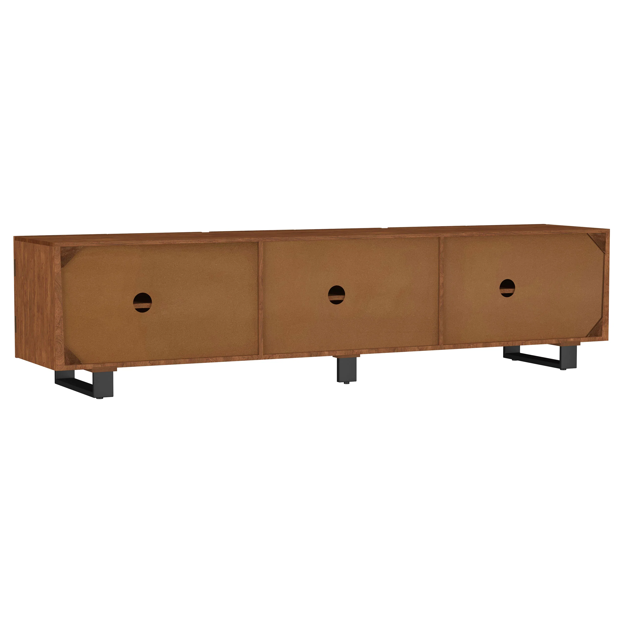 Trask 86-Inch Wood TV Stand Media Console Mango Brown - Image 8