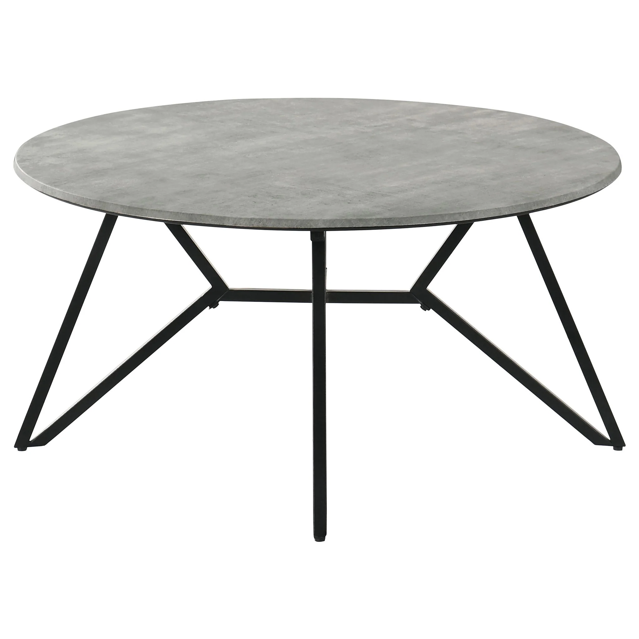 Travis - Round Top Coffee Table With Hairpin Legs - Gray / Black - Image 4