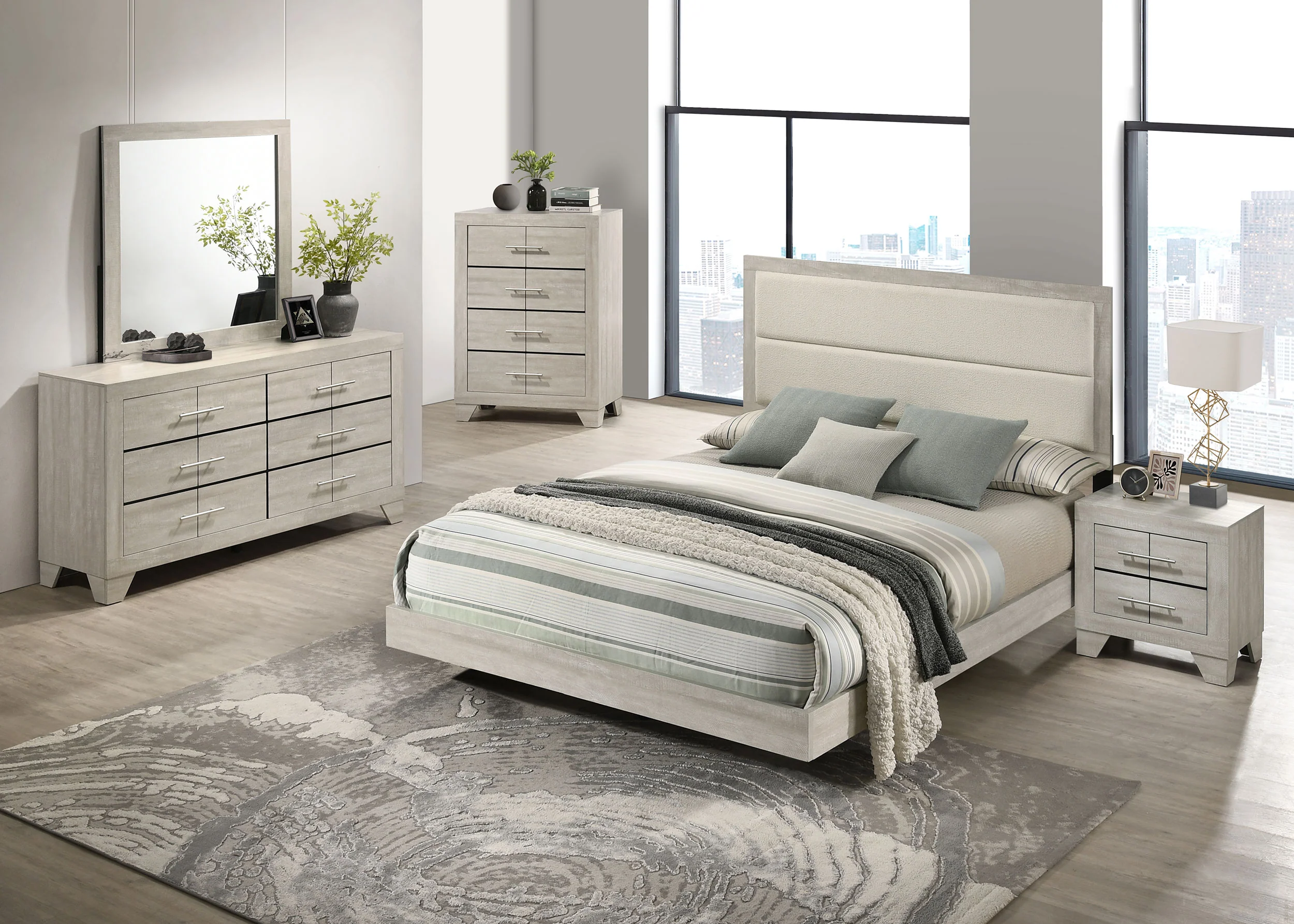 Trenton 2-Drawer Nightstand in Rustic Cream - Image 12