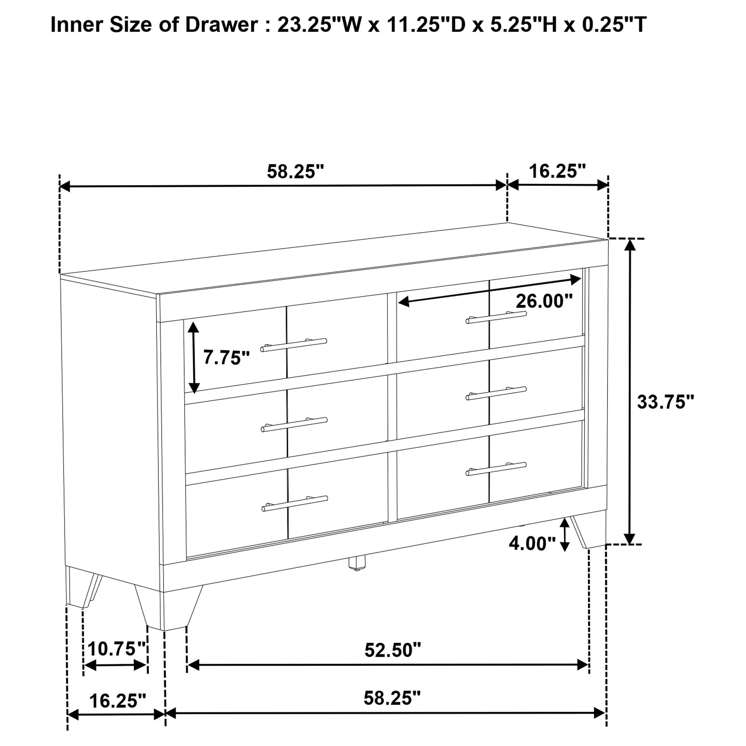 Trenton 6-Drawer Bedroom Dresser in Rustic Cream - Image 12