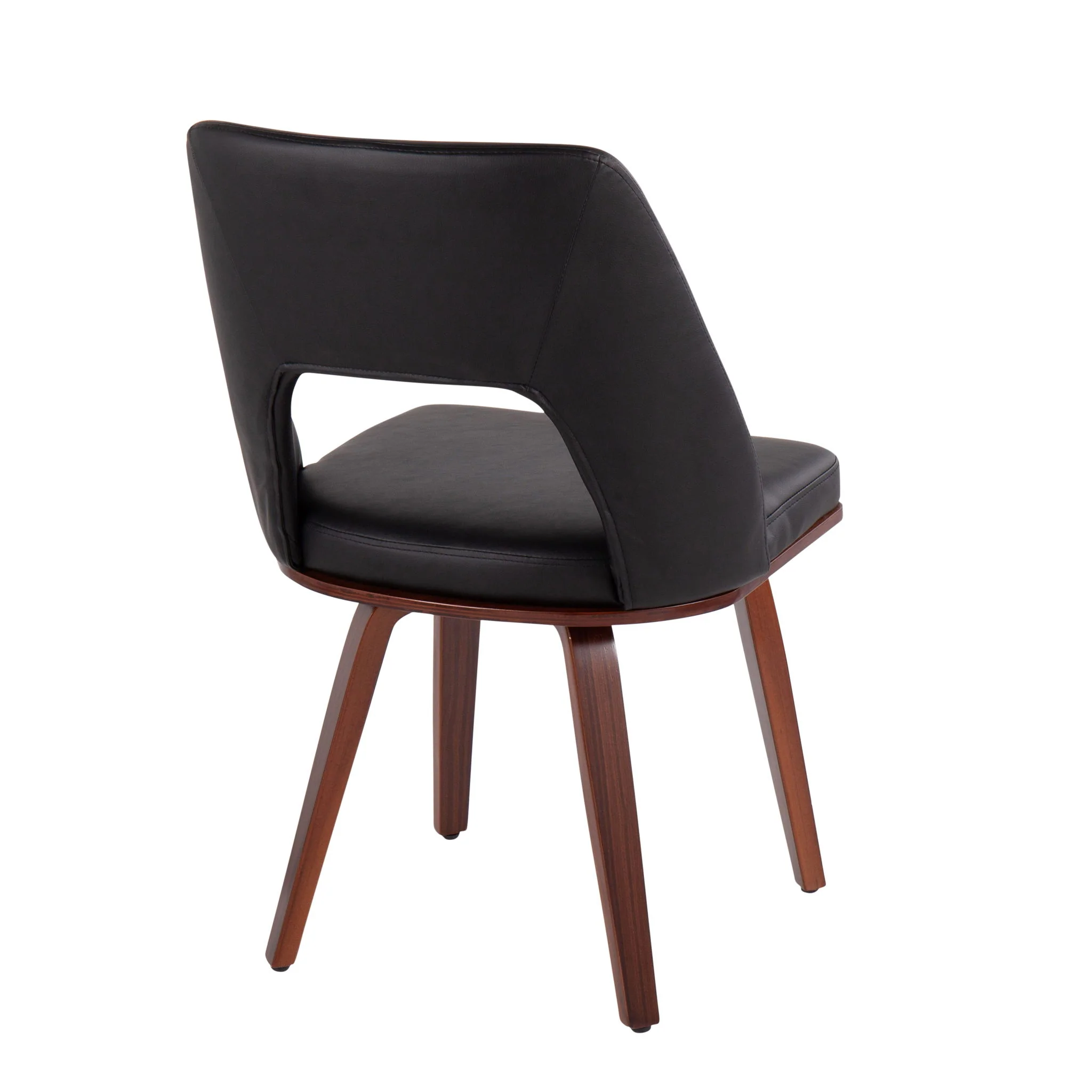 Triad - Mid-Century Modern Upholstered Chair (Set of 2) - Walnut / Black - Image 3