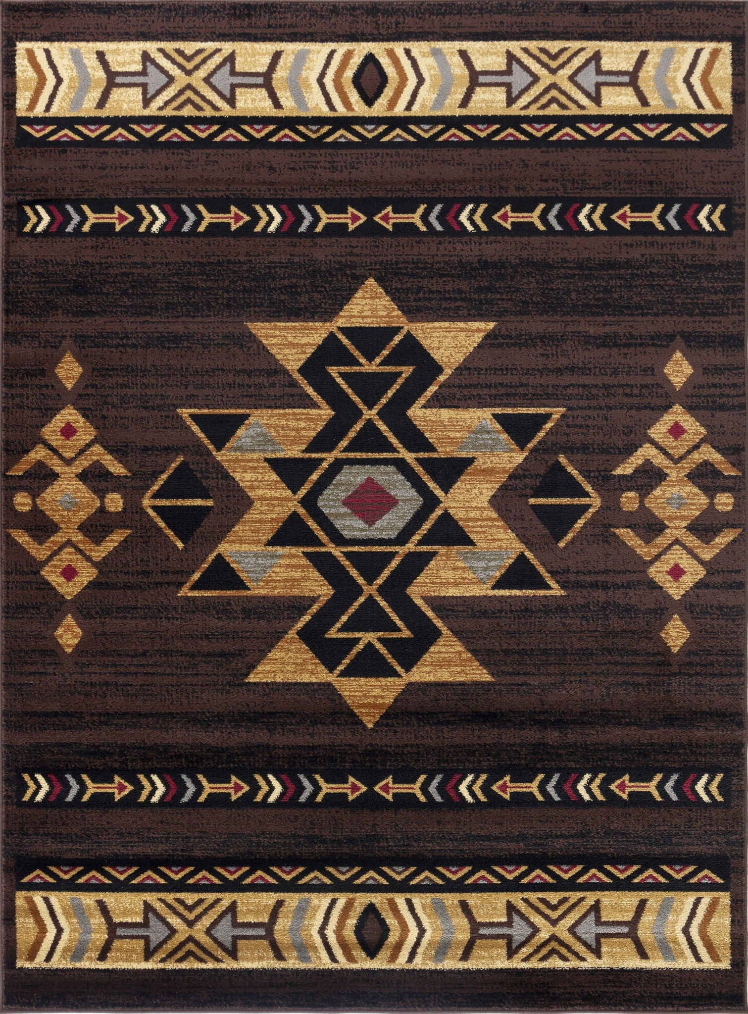 Tribes - 5'3" X 7'3" Southwest Area Rug - Brown - Image 4