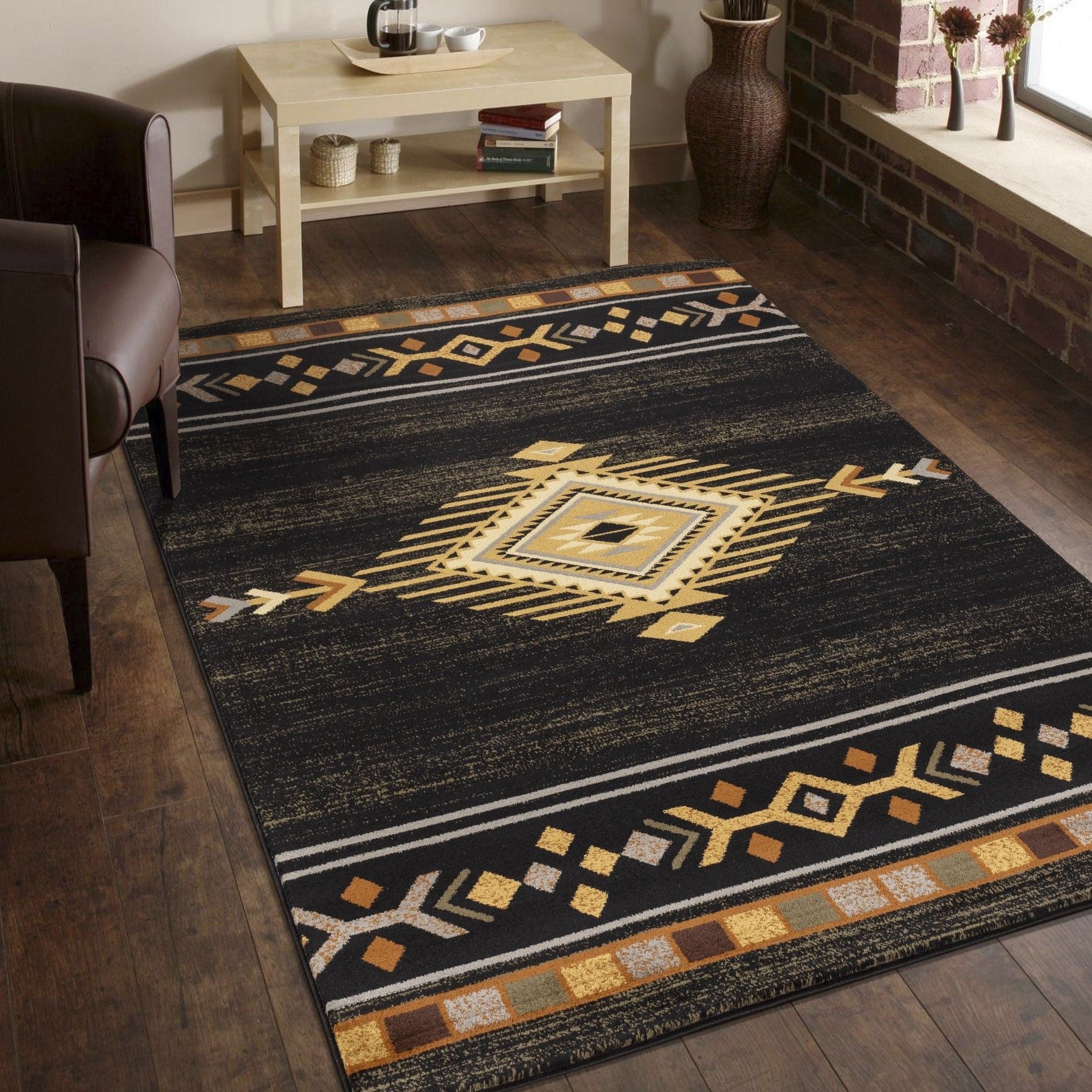 Tribes - 7'10" X 10'3" Southwest Area Rug - Black - Image 5