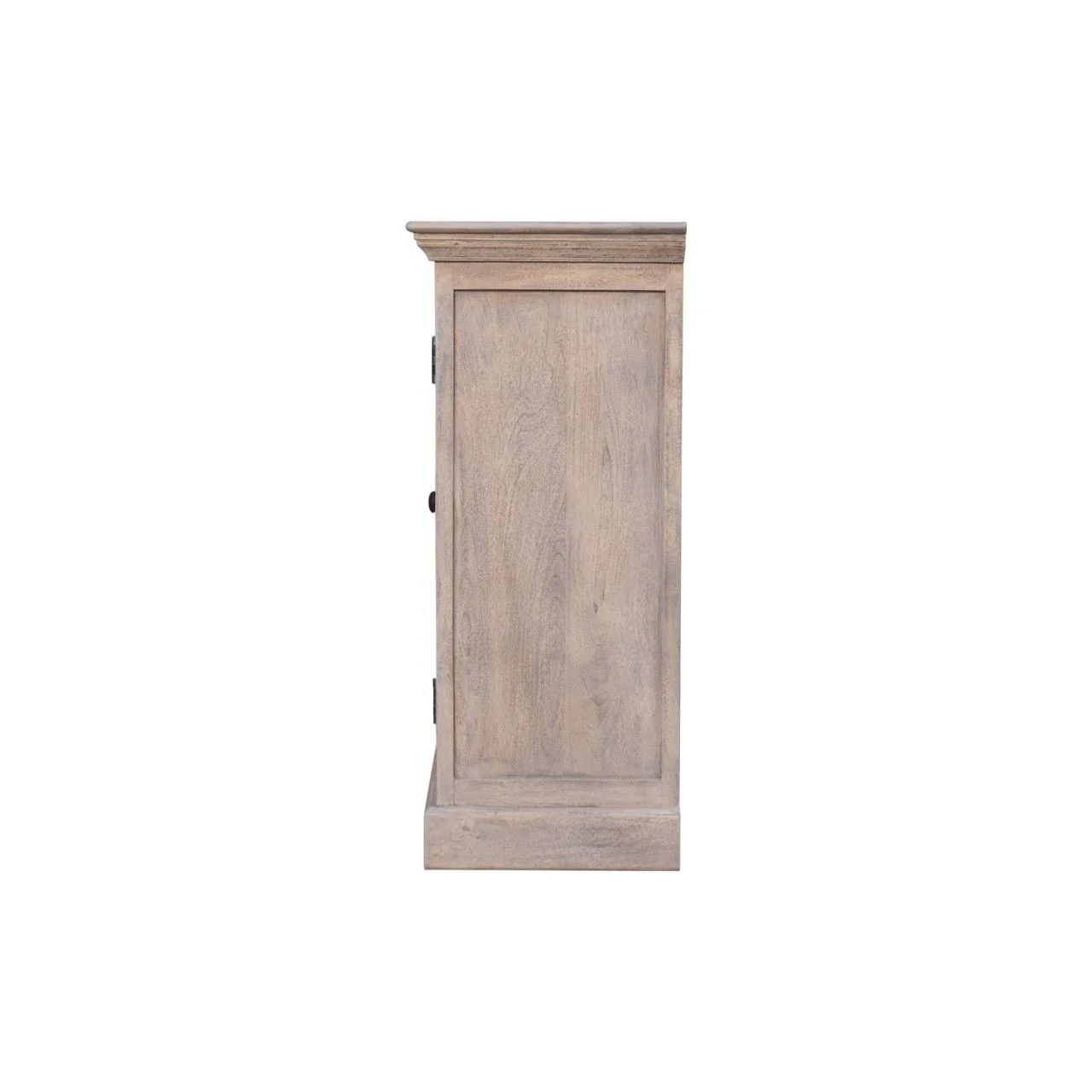 Triple Glazed Cabinet Sideboard Storage Buffet Solid Mango Wood 59x35in Gray - Image 5