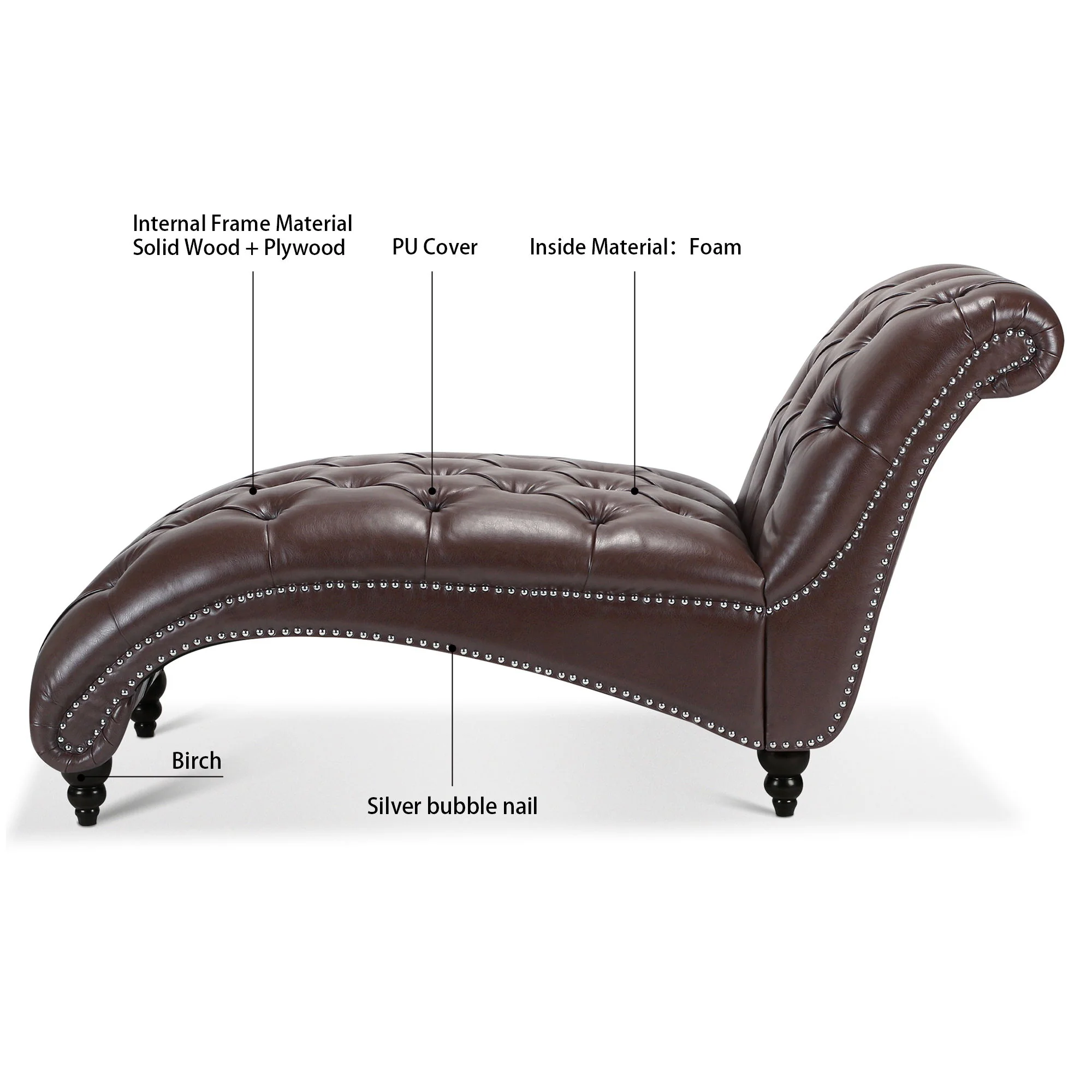 Tufted Armless Chaise Lounge - Image 19
