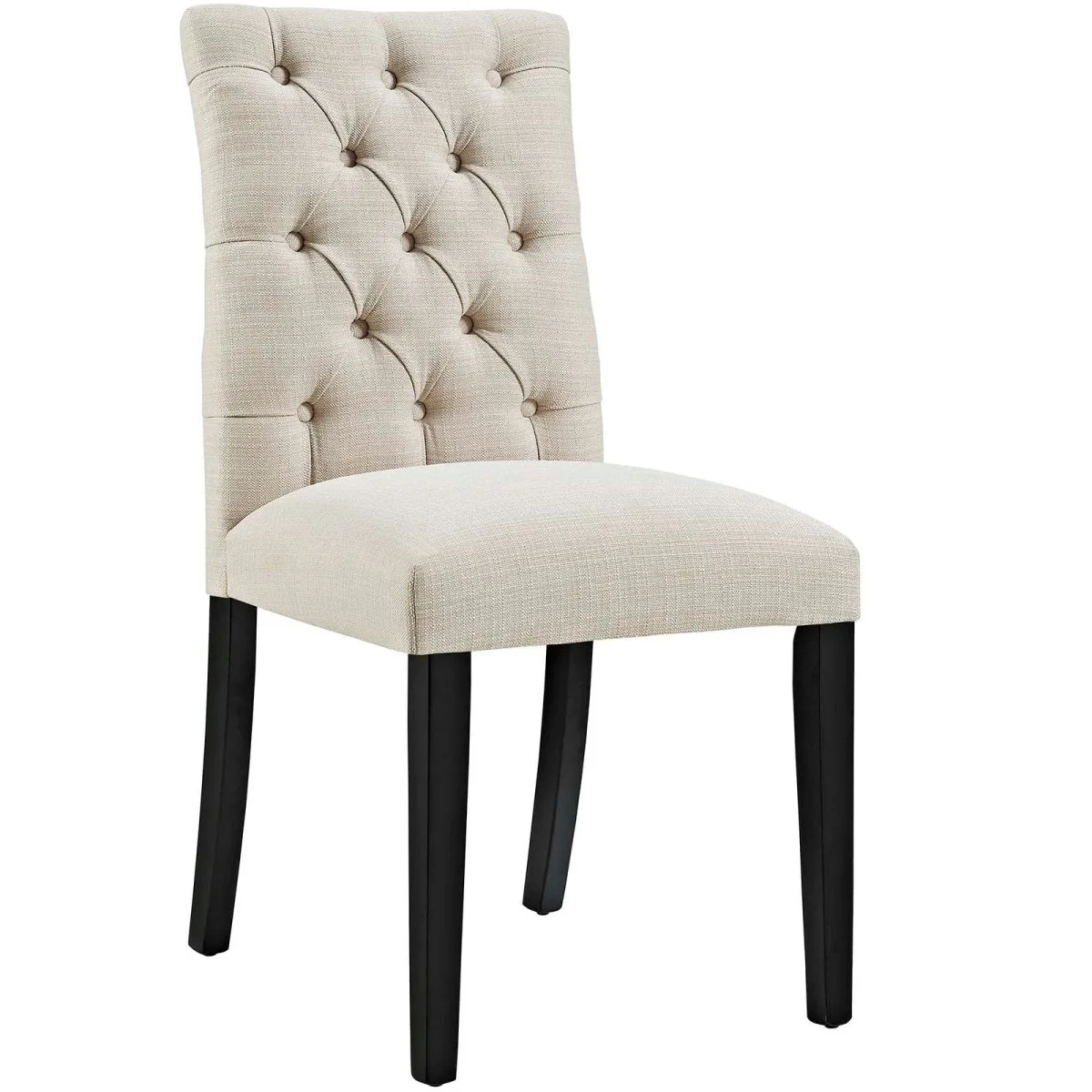 Tufted Button Back Fabric Dining Chair Set of 2 - Image 3