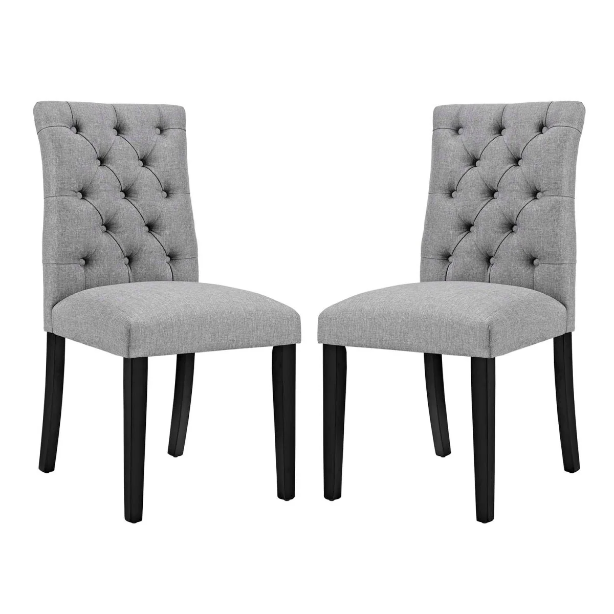 Tufted Button Back Fabric Dining Chair Set of 2 - Image 31