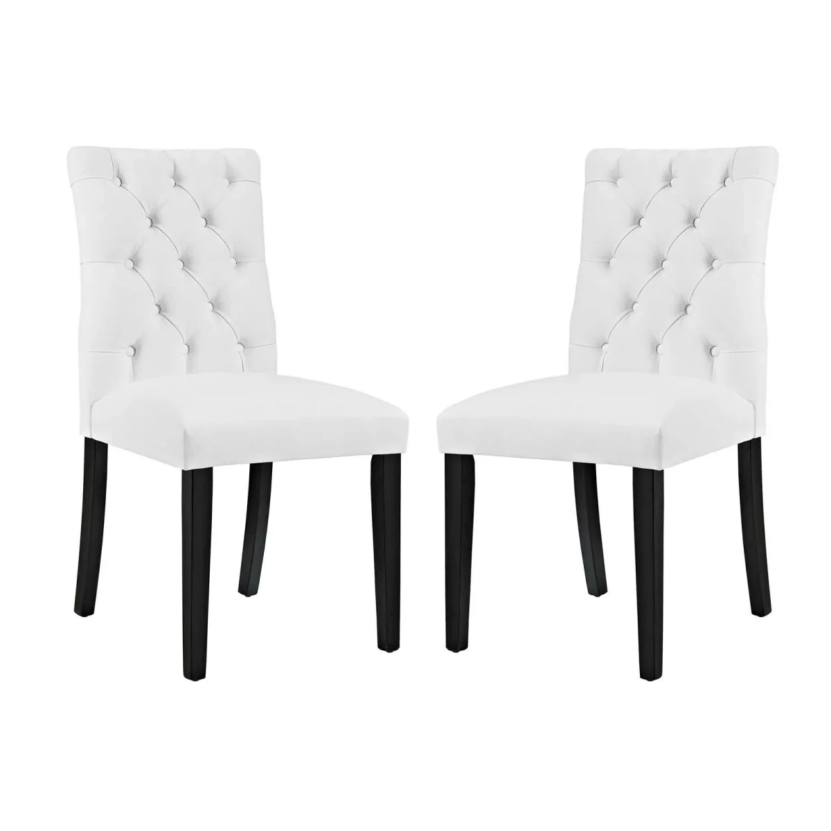 Tufted Button Back Vinyl Dining Chair Set of 2 - Image 13
