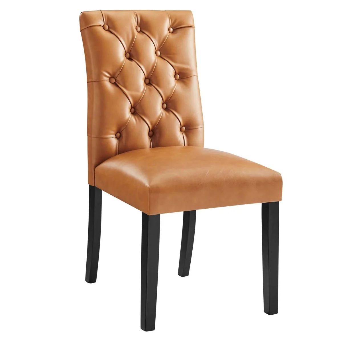Tufted Button Back Vinyl Dining Chair Set of 2 - Image 7