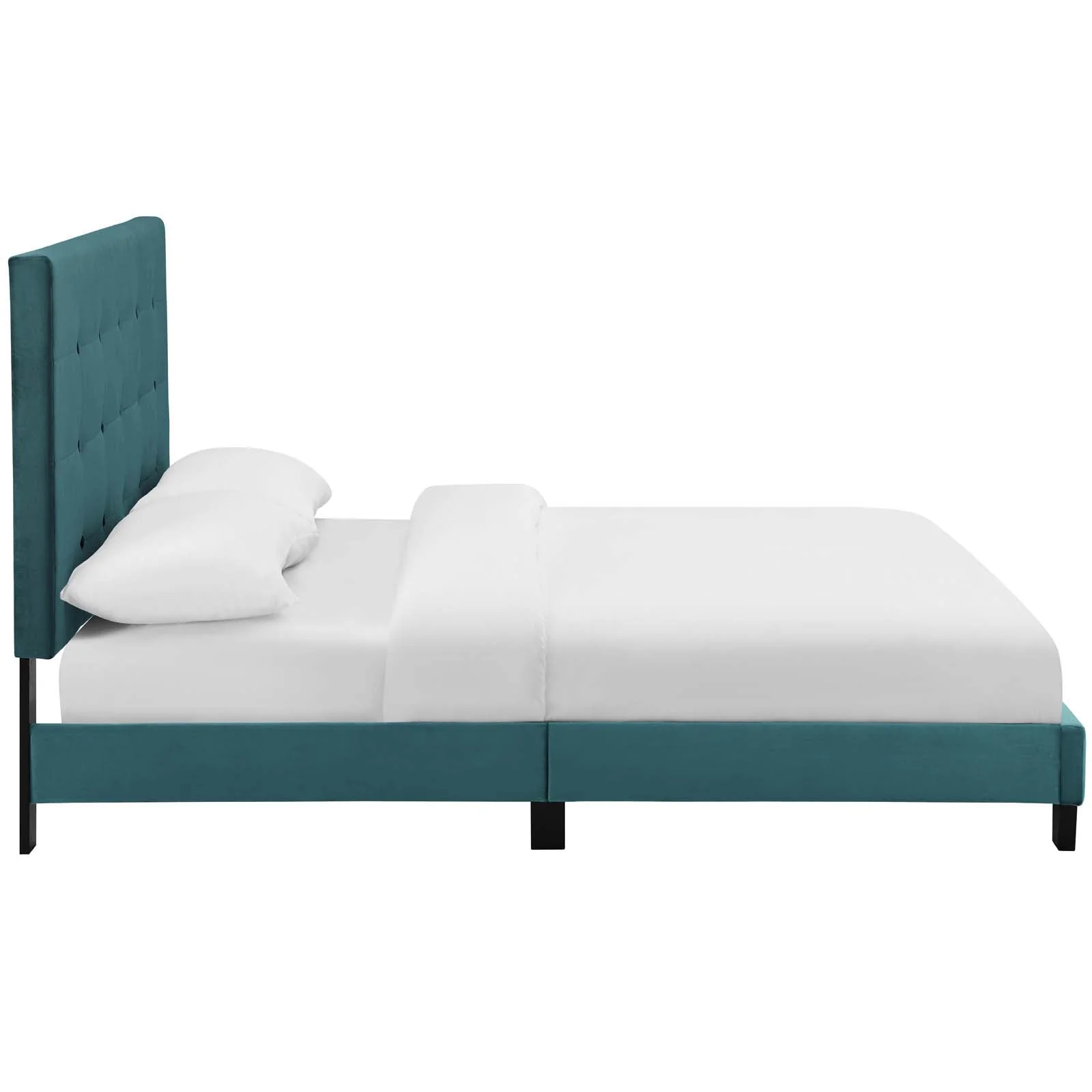 Tufted Button Performance Velvet Platform Bed - Image 23