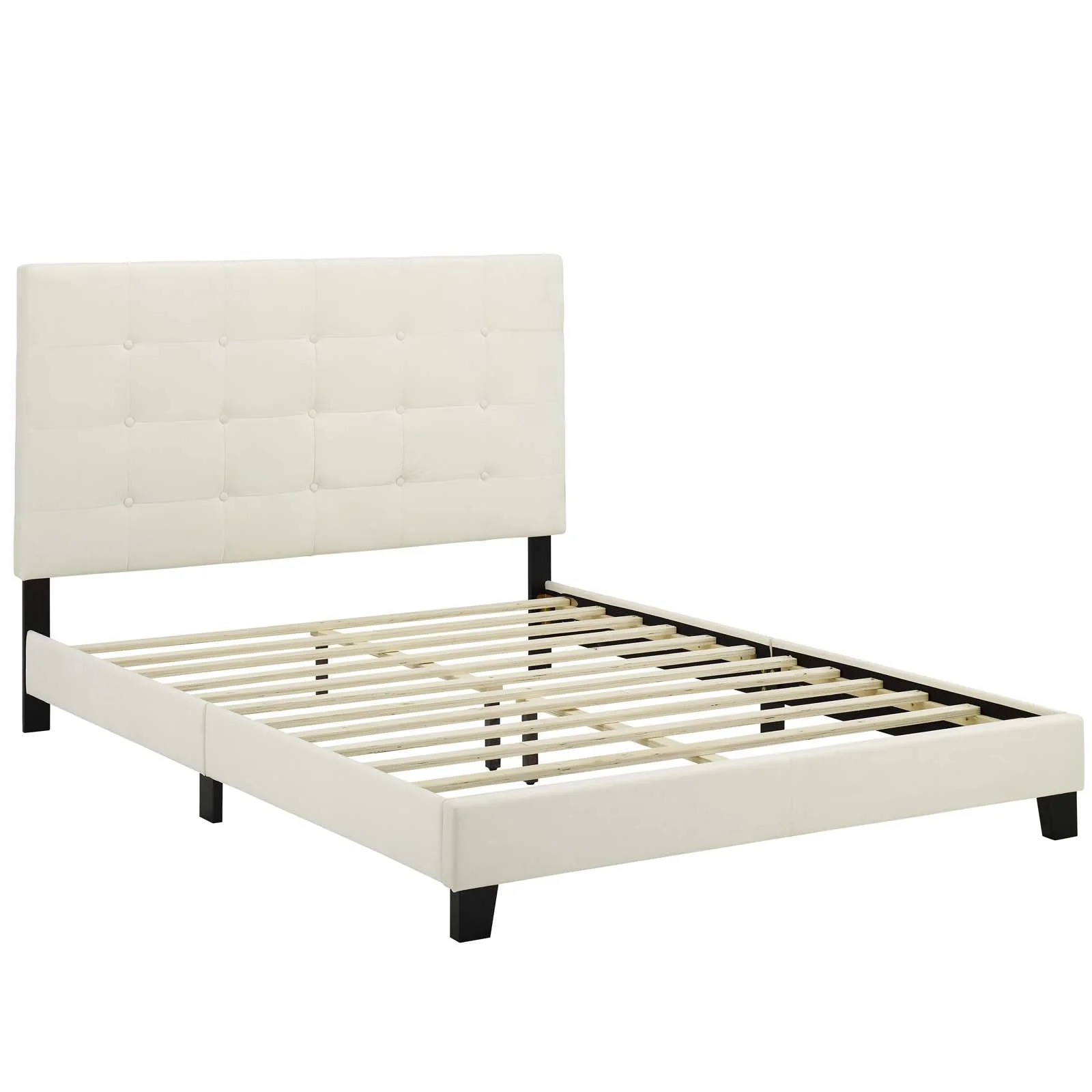 Tufted Button Performance Velvet Platform Bed - Image 7