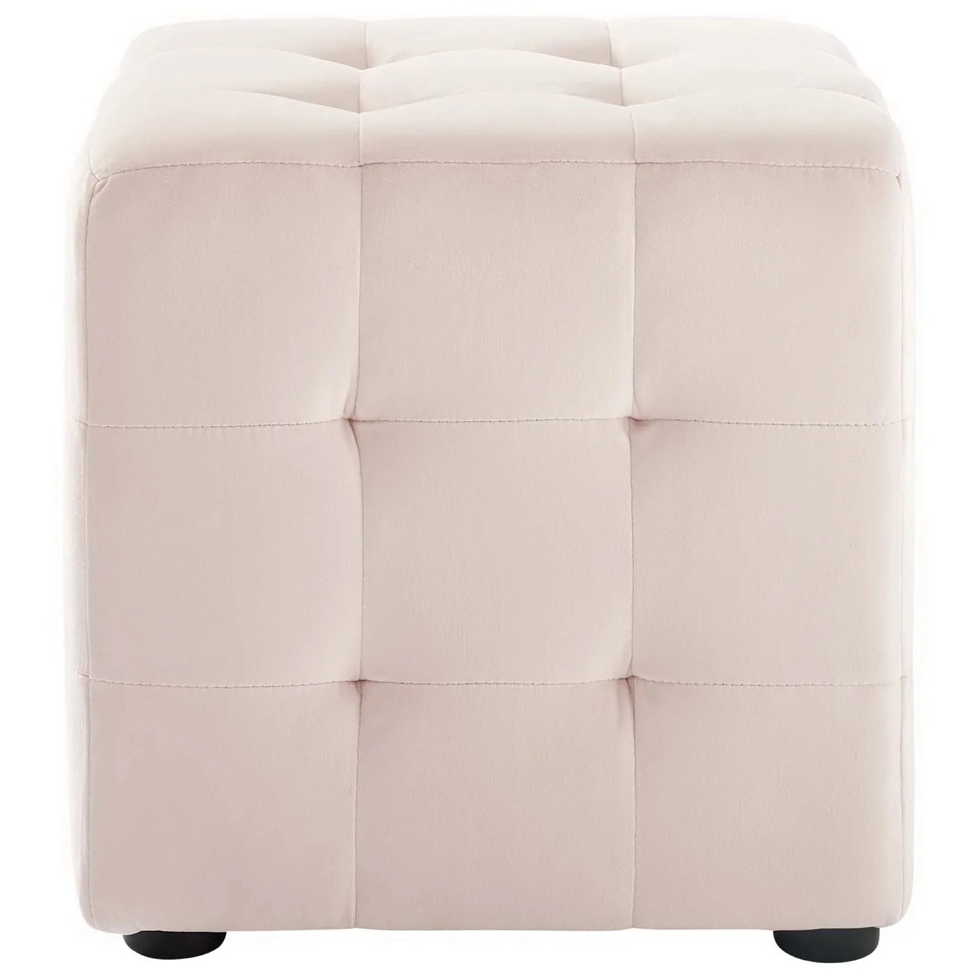 Tufted Cube Velvet Ottoman – 15 Inch Upholstered - Image 24