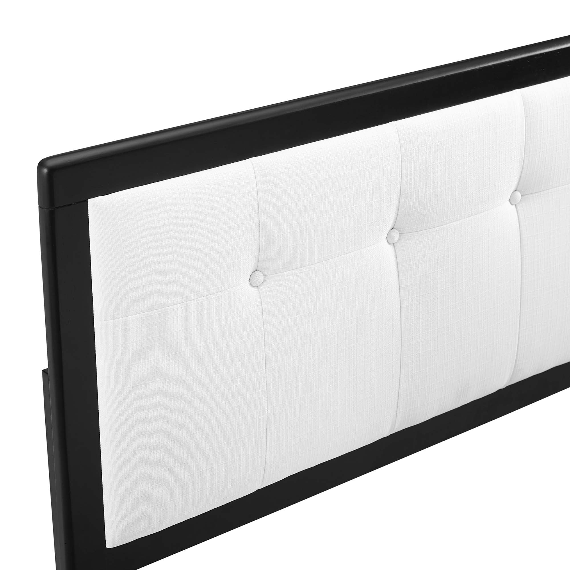 Tufted Fabric and Wood Accent Headboard - Image 11