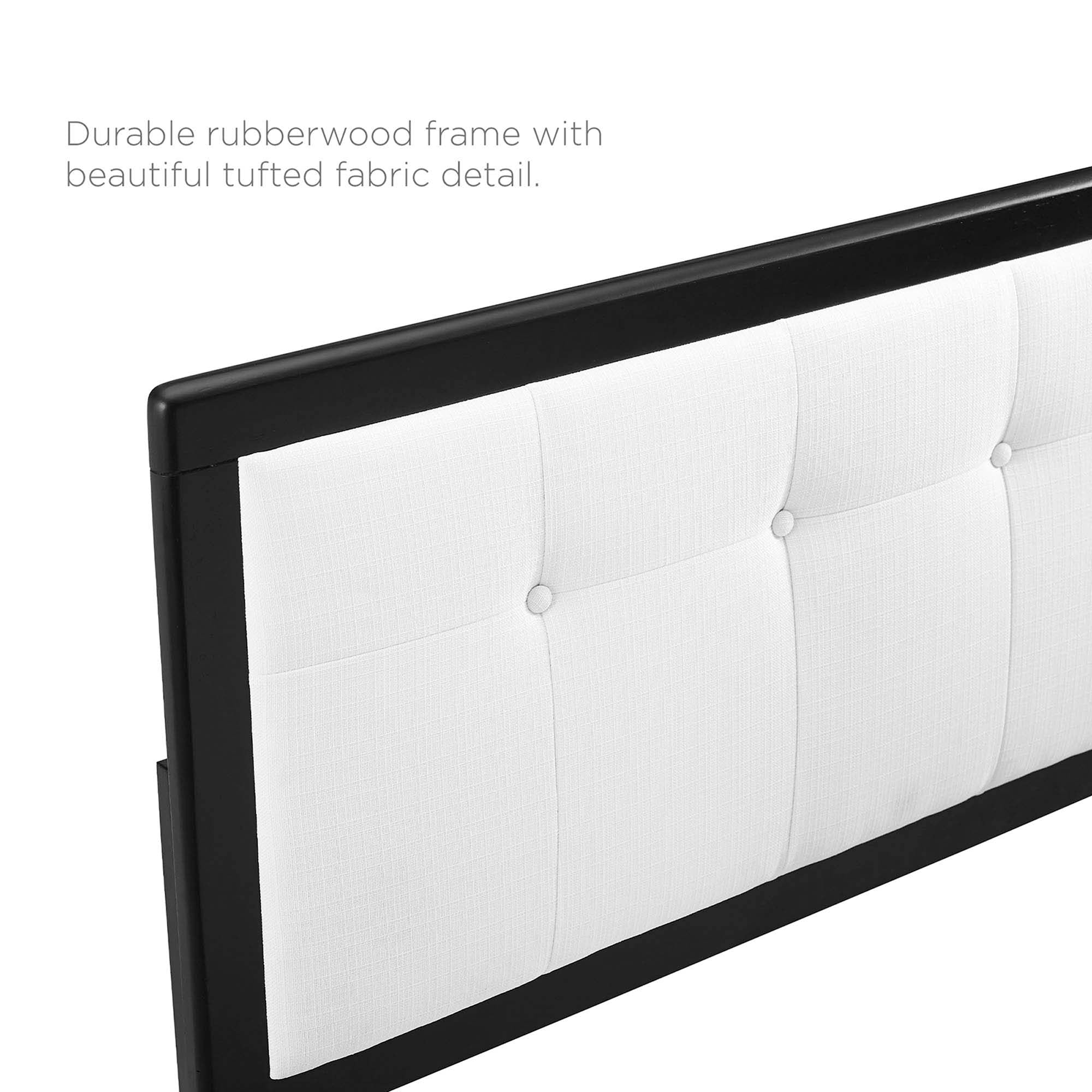 Tufted Fabric and Wood Accent Headboard - Image 24