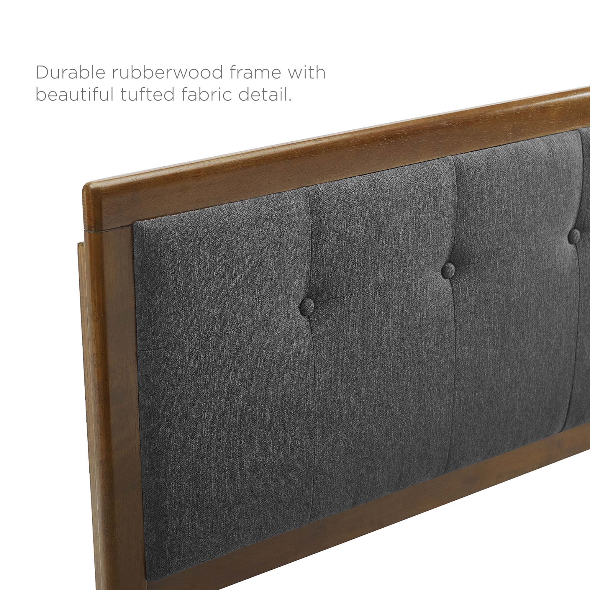 Tufted Fabric and Wood Accent Headboard - Image 33