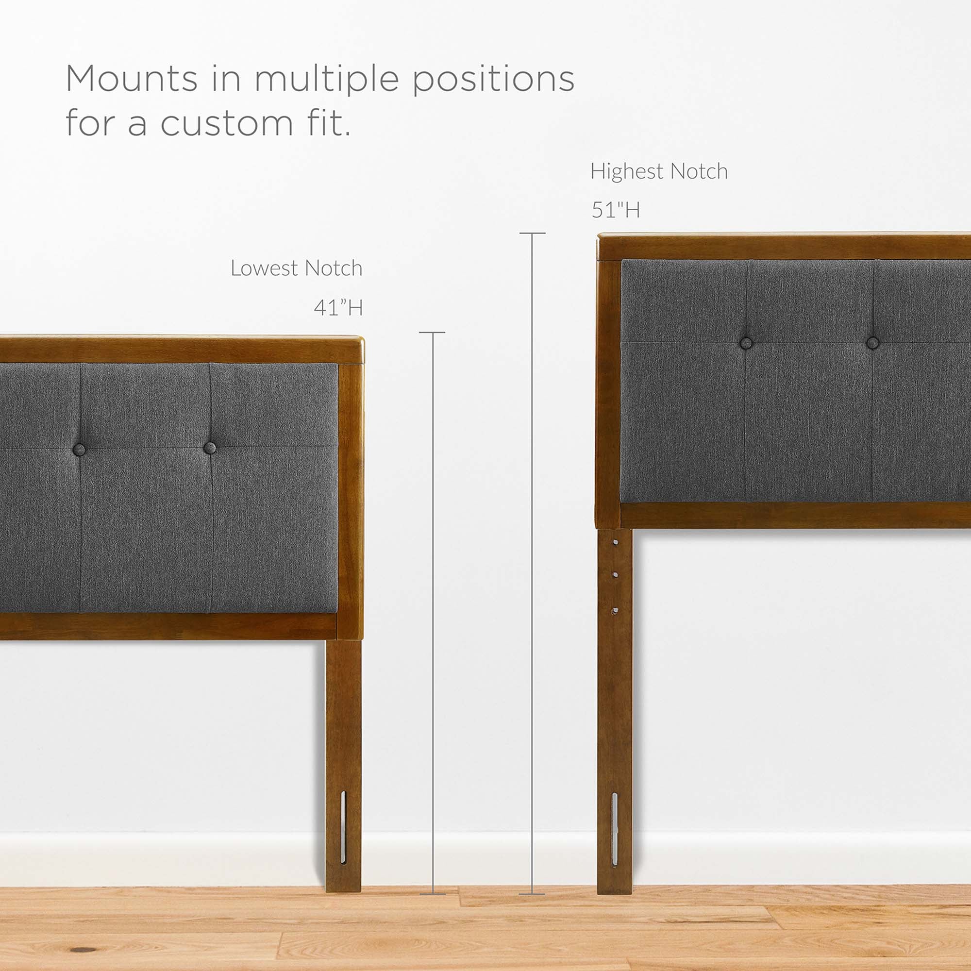 Tufted Fabric and Wood Accent Headboard - Image 35