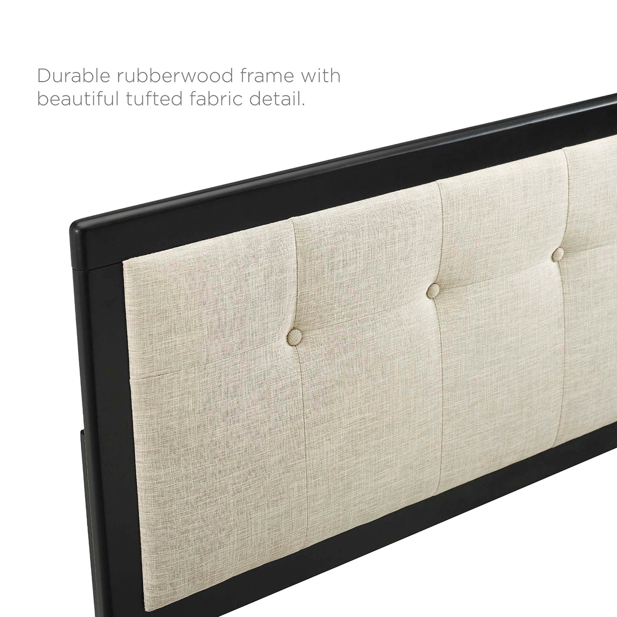 Tufted Fabric and Wood Accent Headboard - Image 70