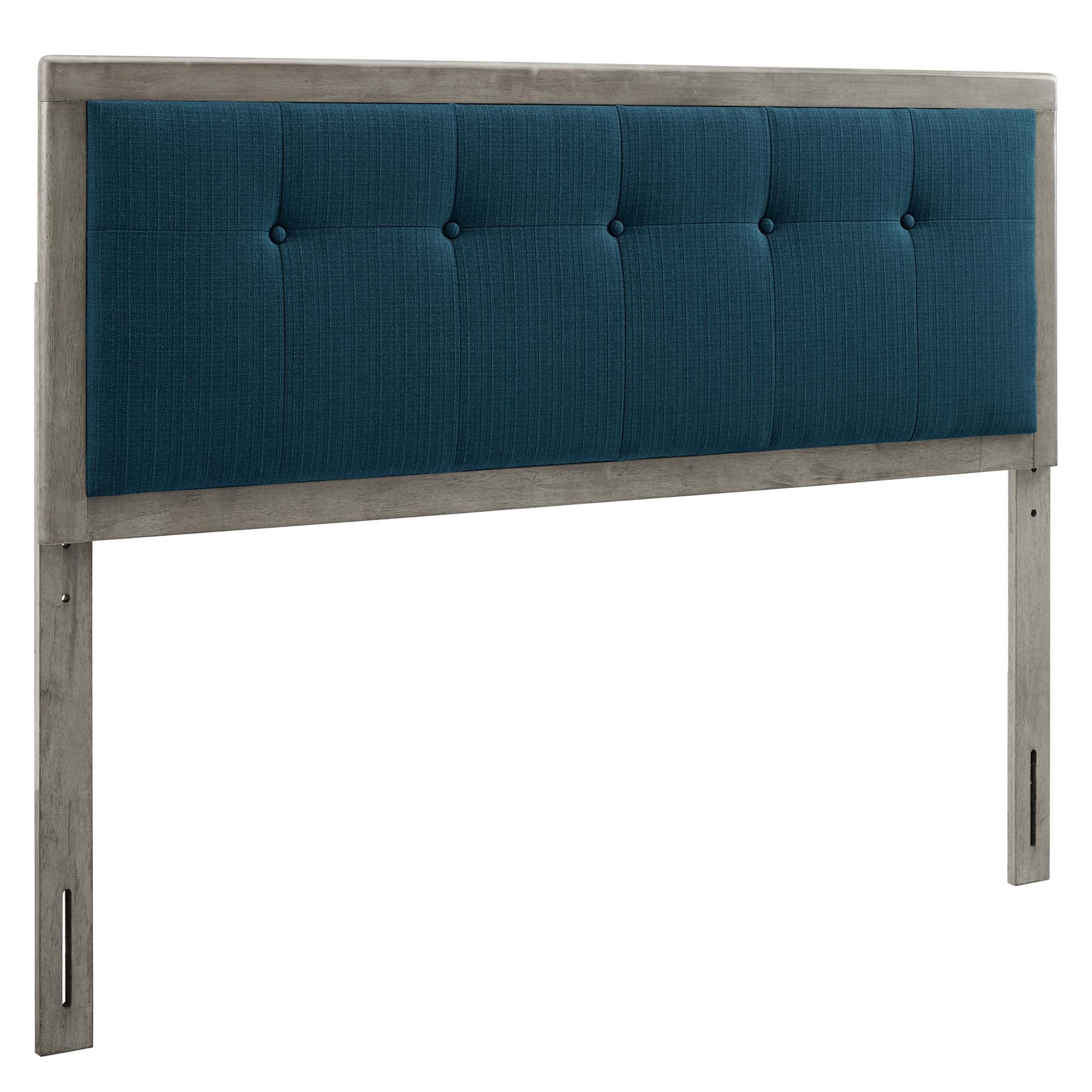 Tufted Fabric and Wood Accent Headboard - Image 73