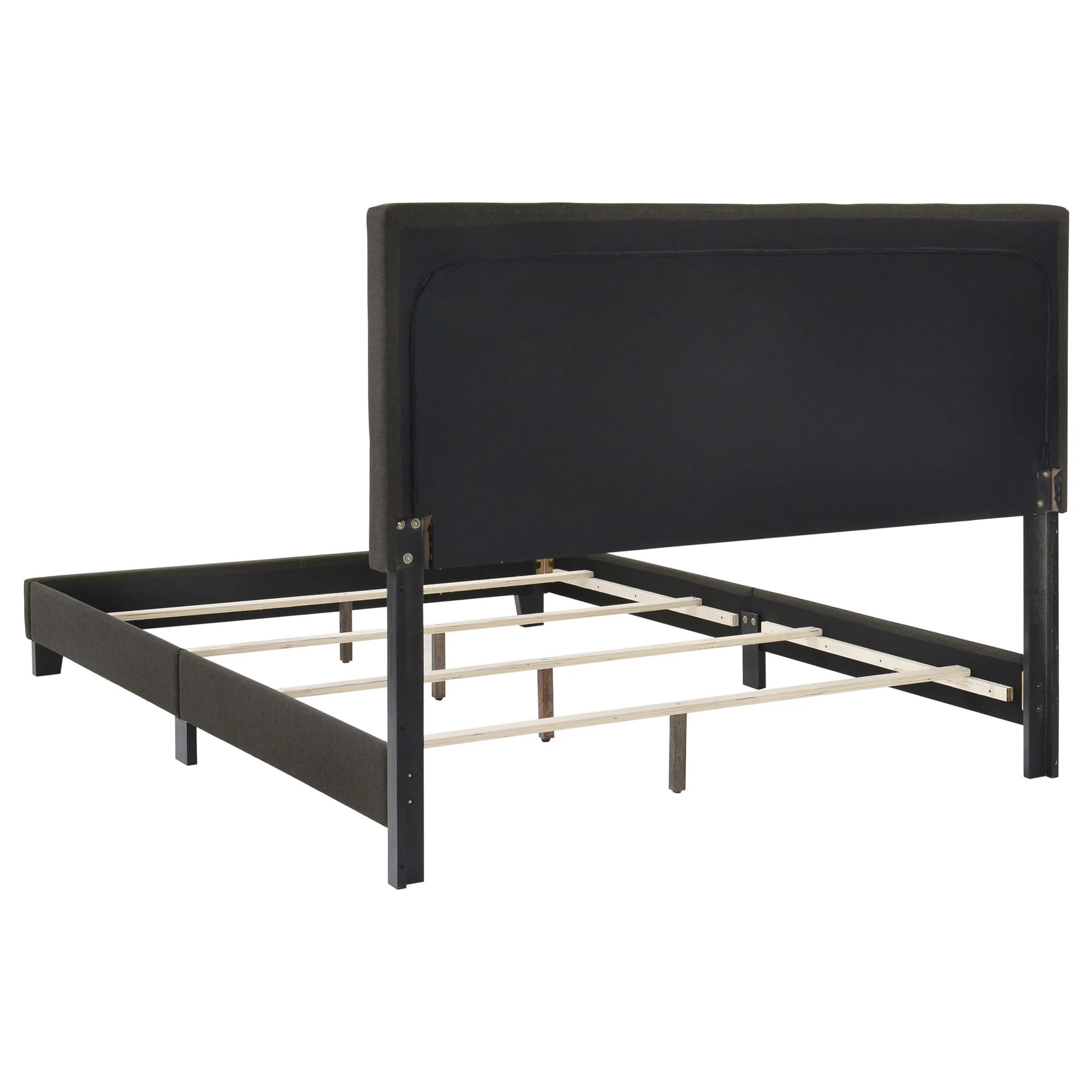 Tufted Full Panel Bed With Button Tufted Headboard, Platform Design - Charcoal - Image 5