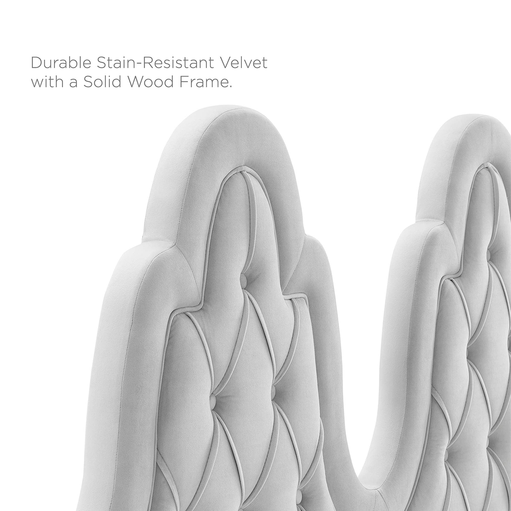 Tufted Performance Velvet Headboard with Diamond Detailing - Image 2