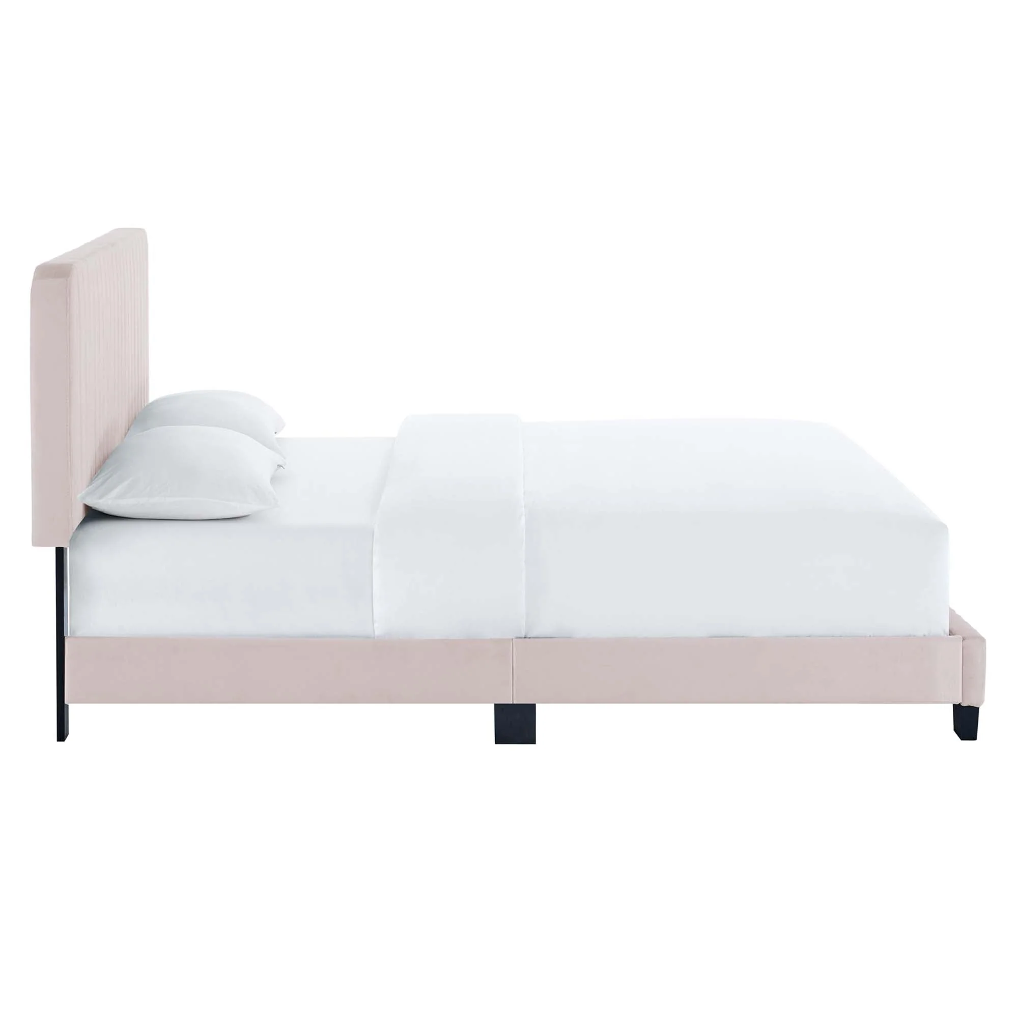 Tufted Performance Velvet Platform Bed - Image 2