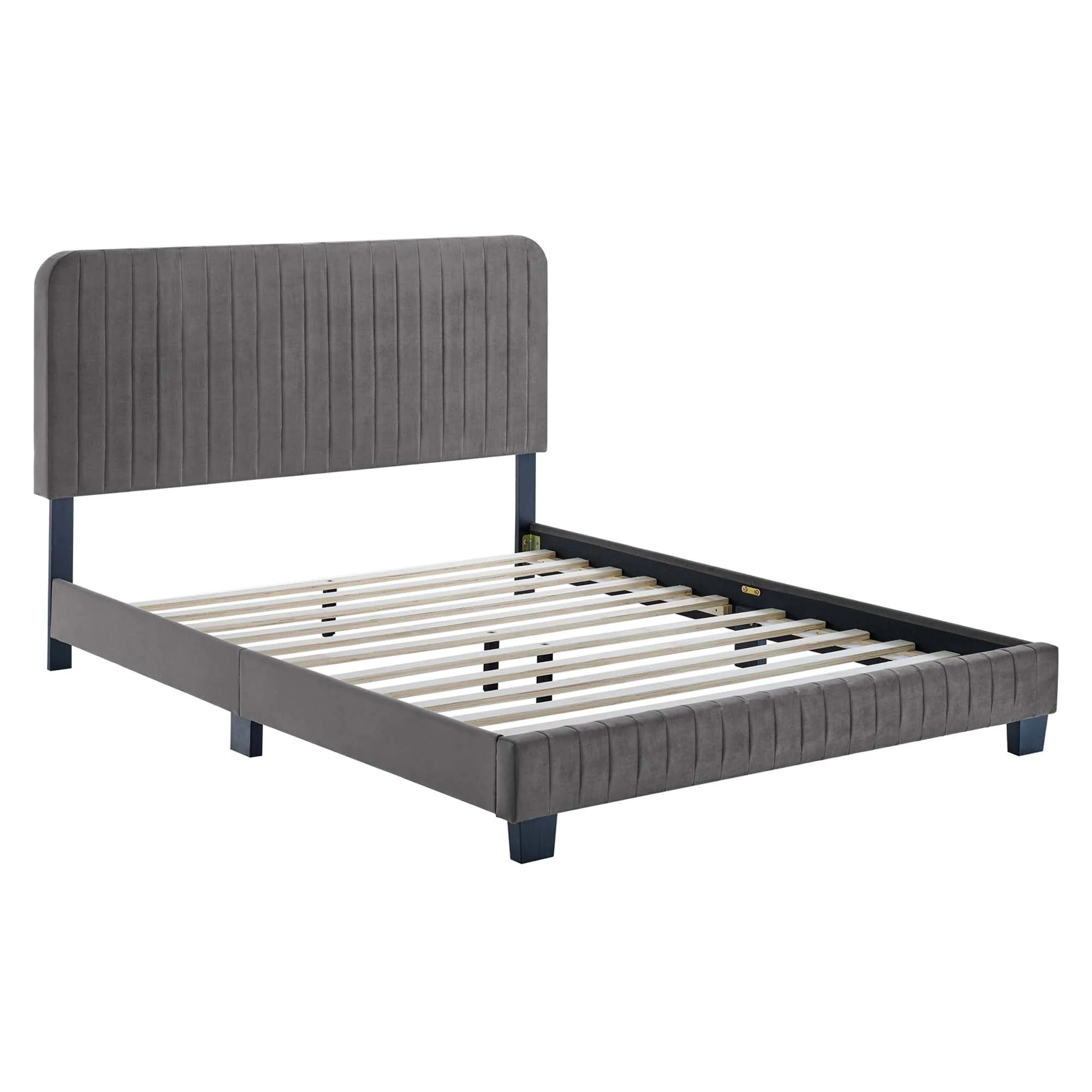 Tufted Performance Velvet Platform Bed - Image 23