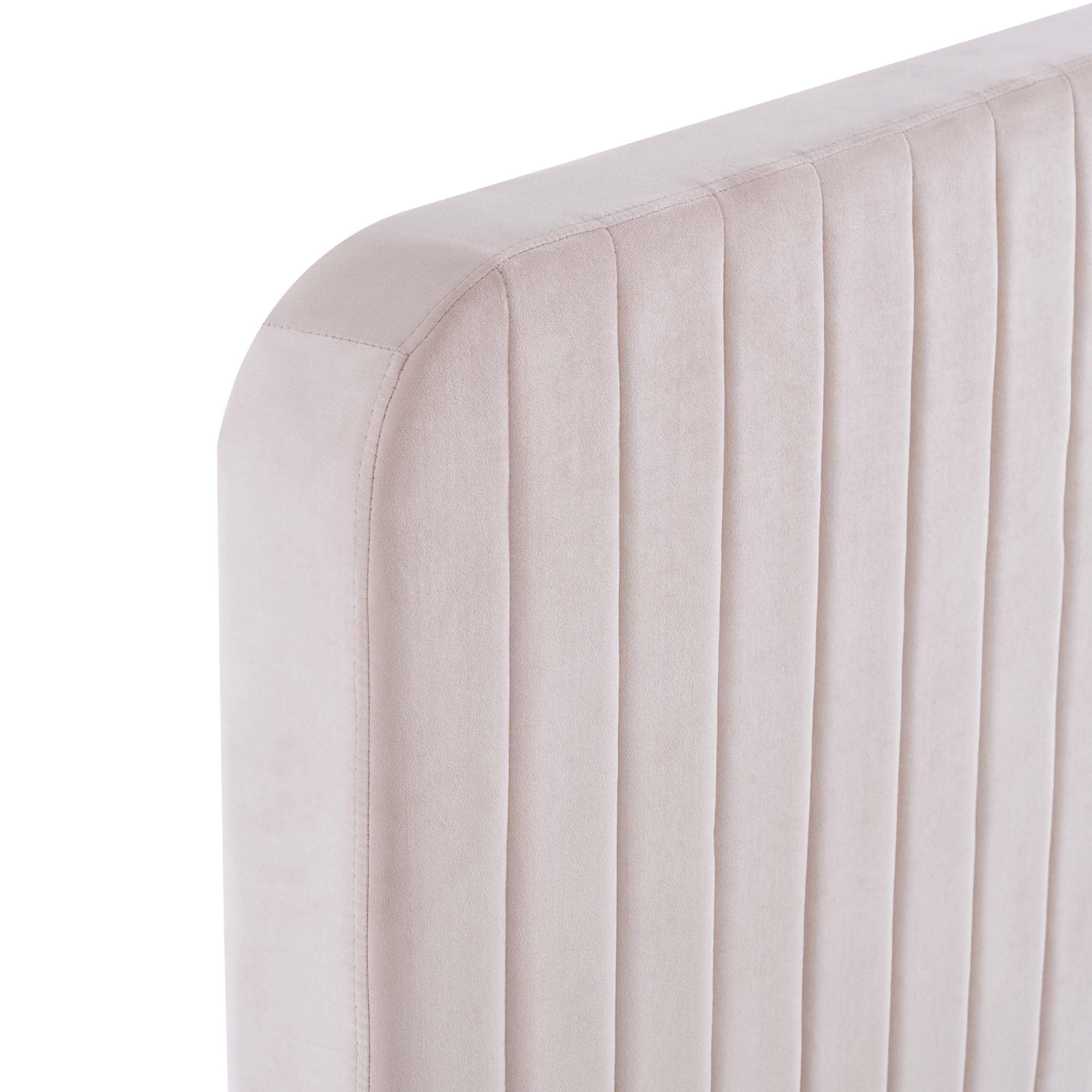 Tufted Performance Velvet Platform Bed - Image 4