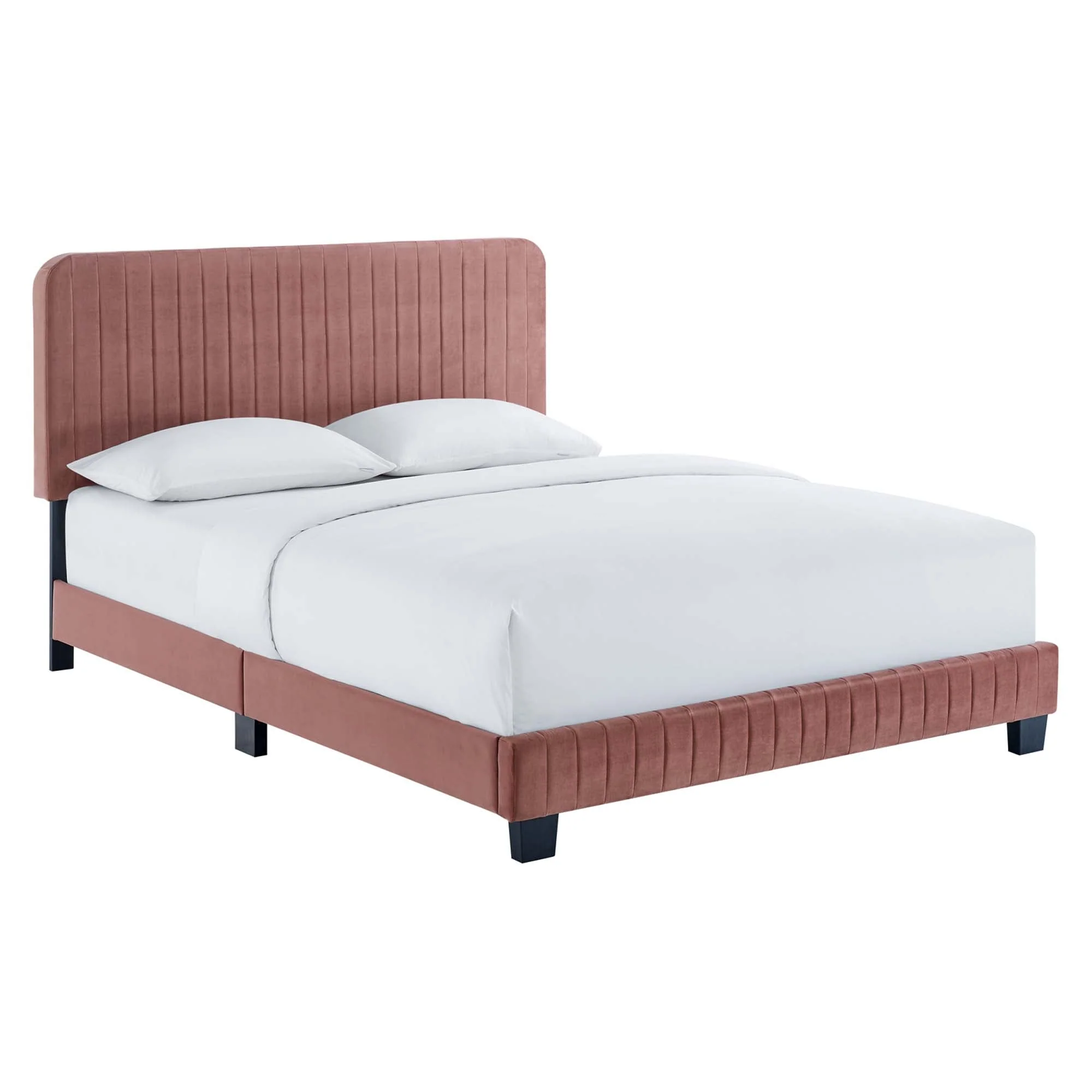 Tufted Performance Velvet Platform Bed - Image 6