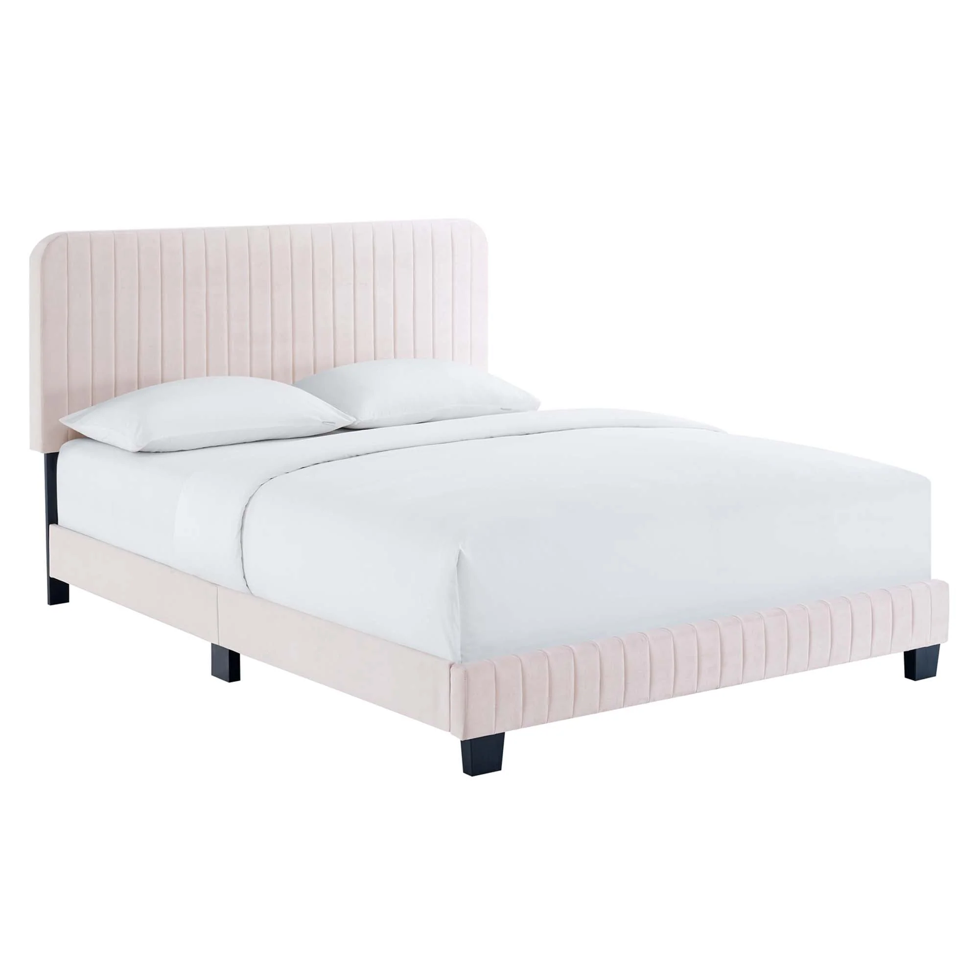 Tufted Performance Velvet Platform Bed - Image 76