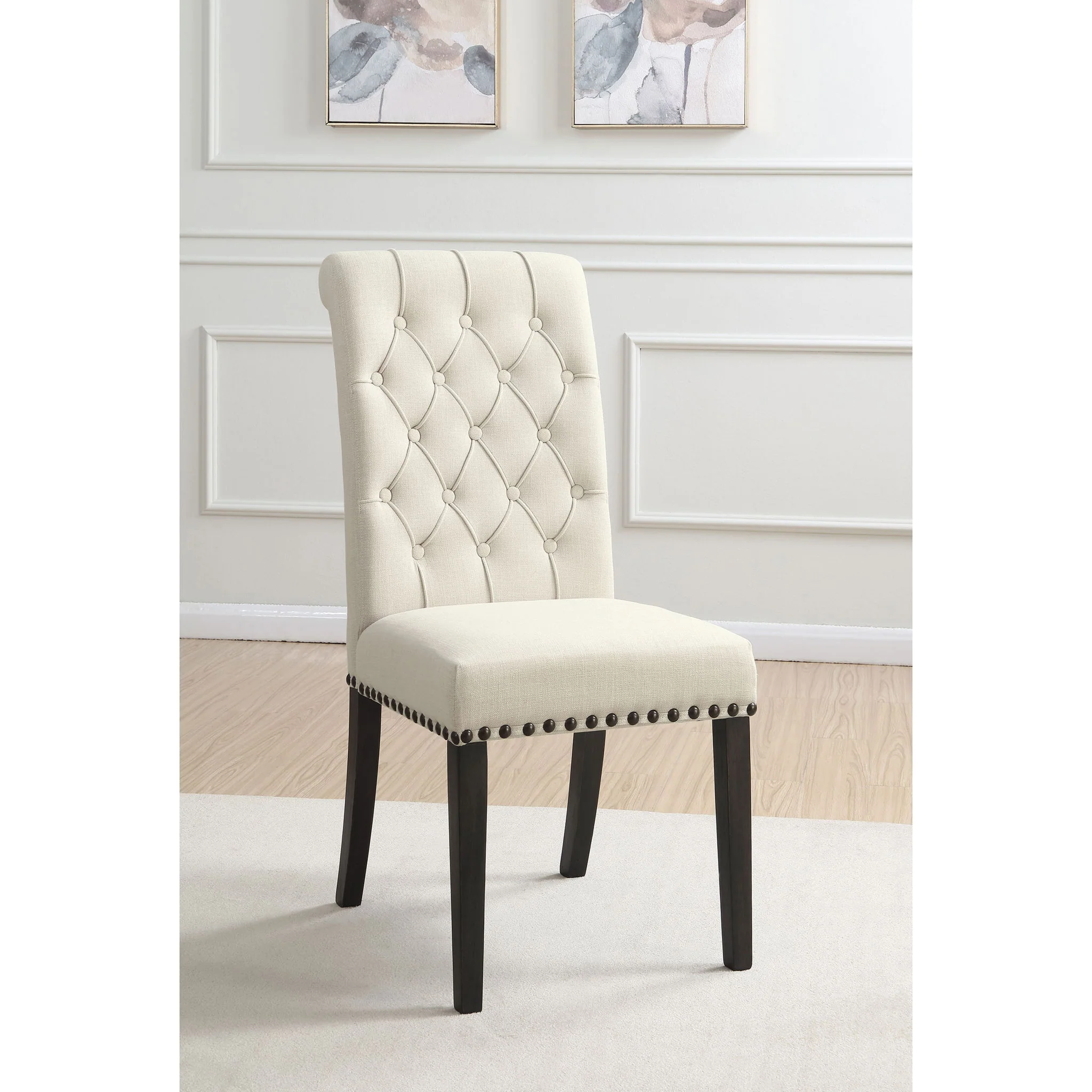 Tufted Rolled Backrest Side Chairs (Set of 2) - Image 6