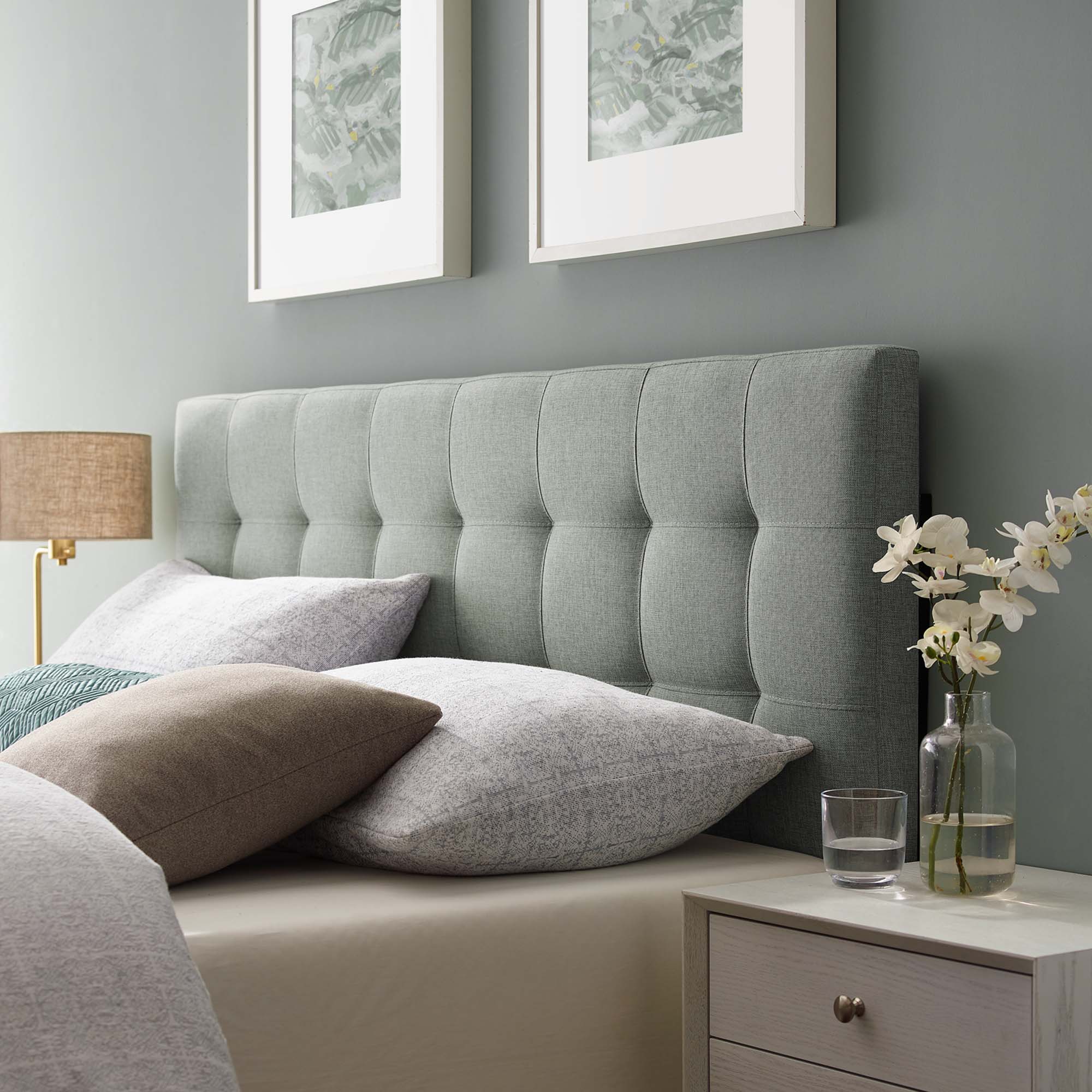 Tufted Upholstered Fabric Headboard - Image 42