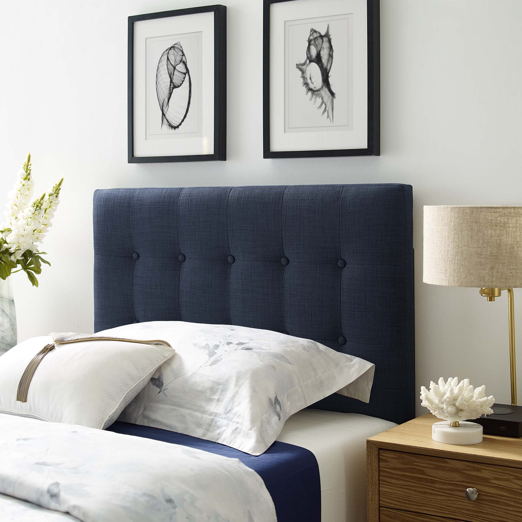 Tufted Upholstered Fabric Headboard - Image 32