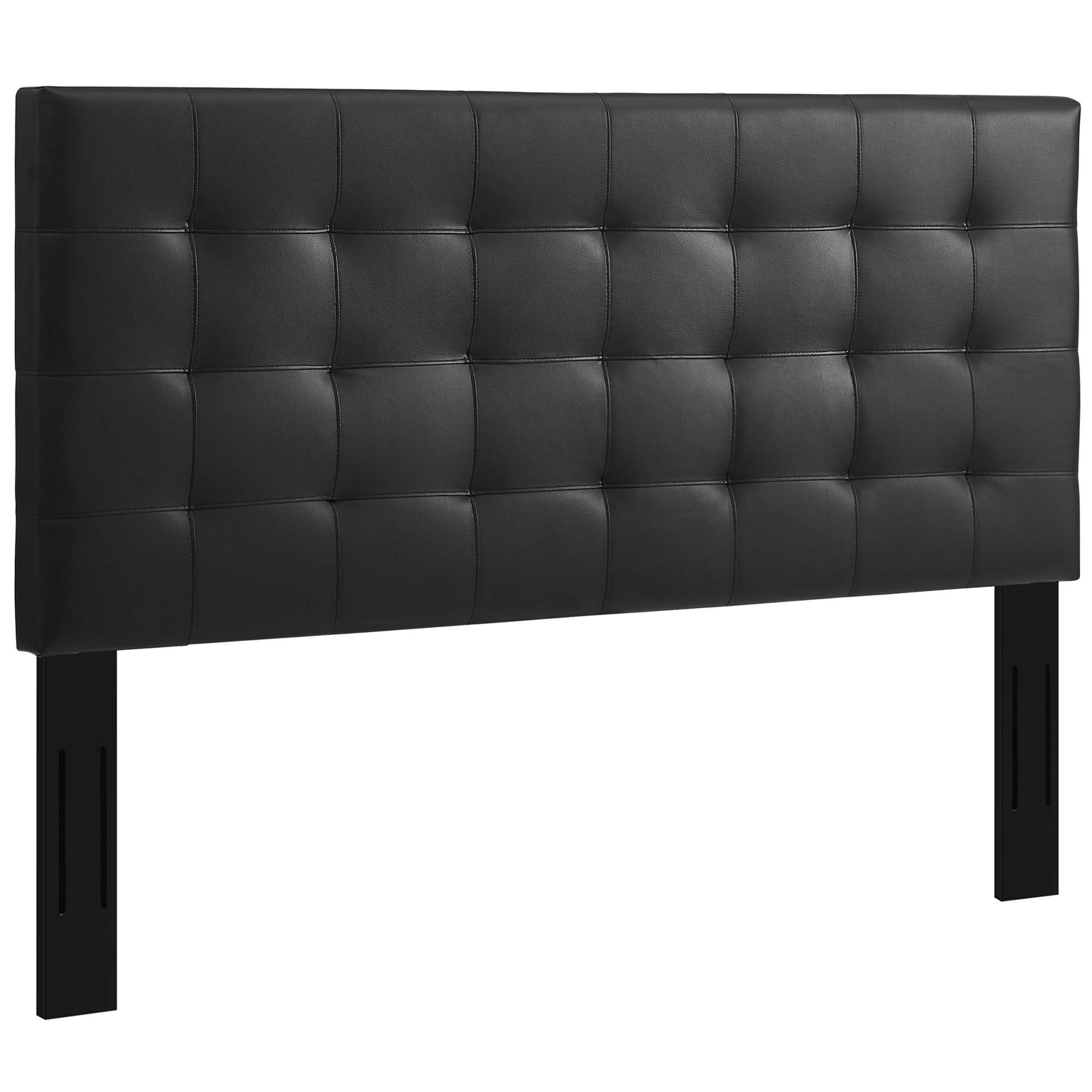 Tufted Upholstered Faux Leather Headboard - Image 19