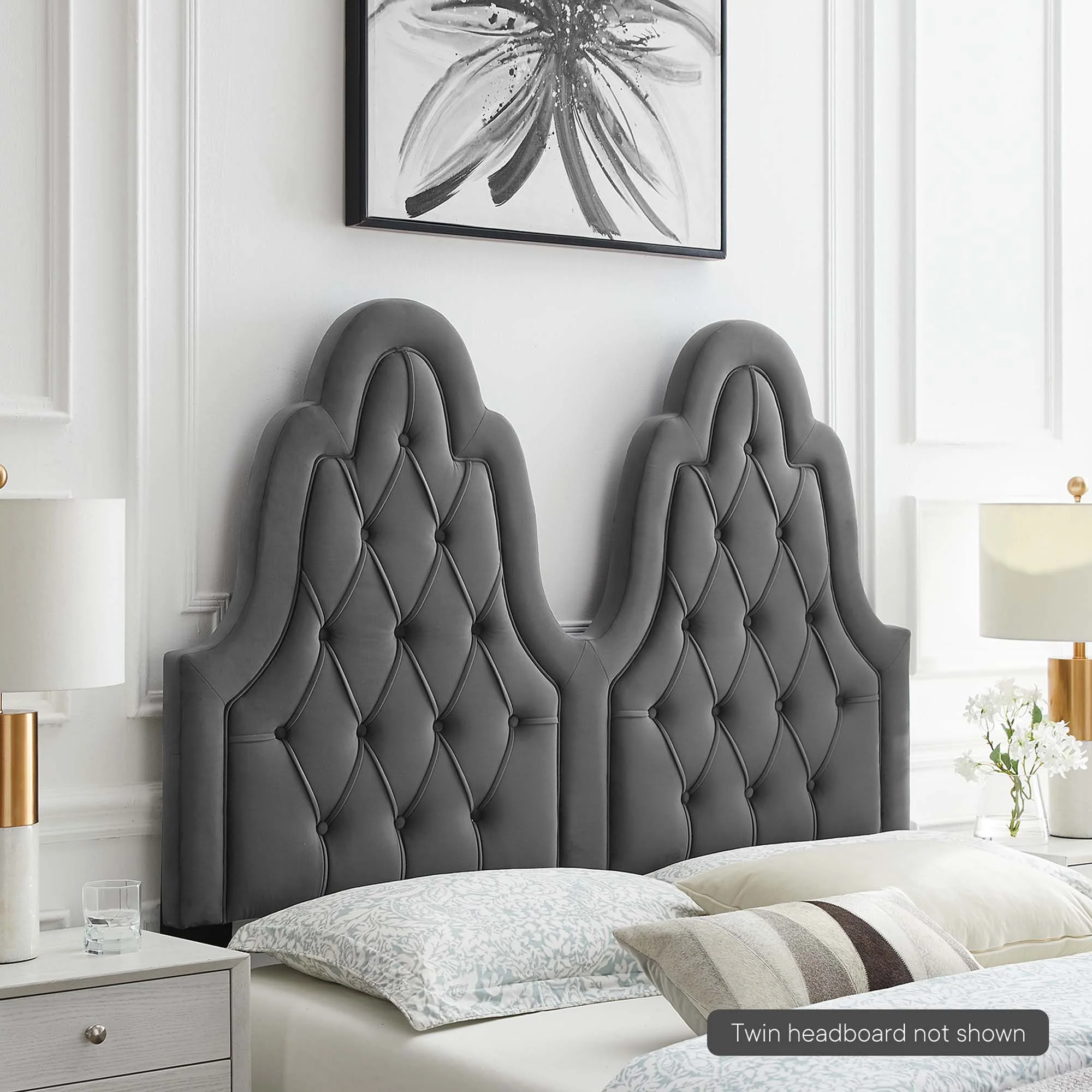 Tufted Upholstered Headboard with French Piping Detail - Image 5