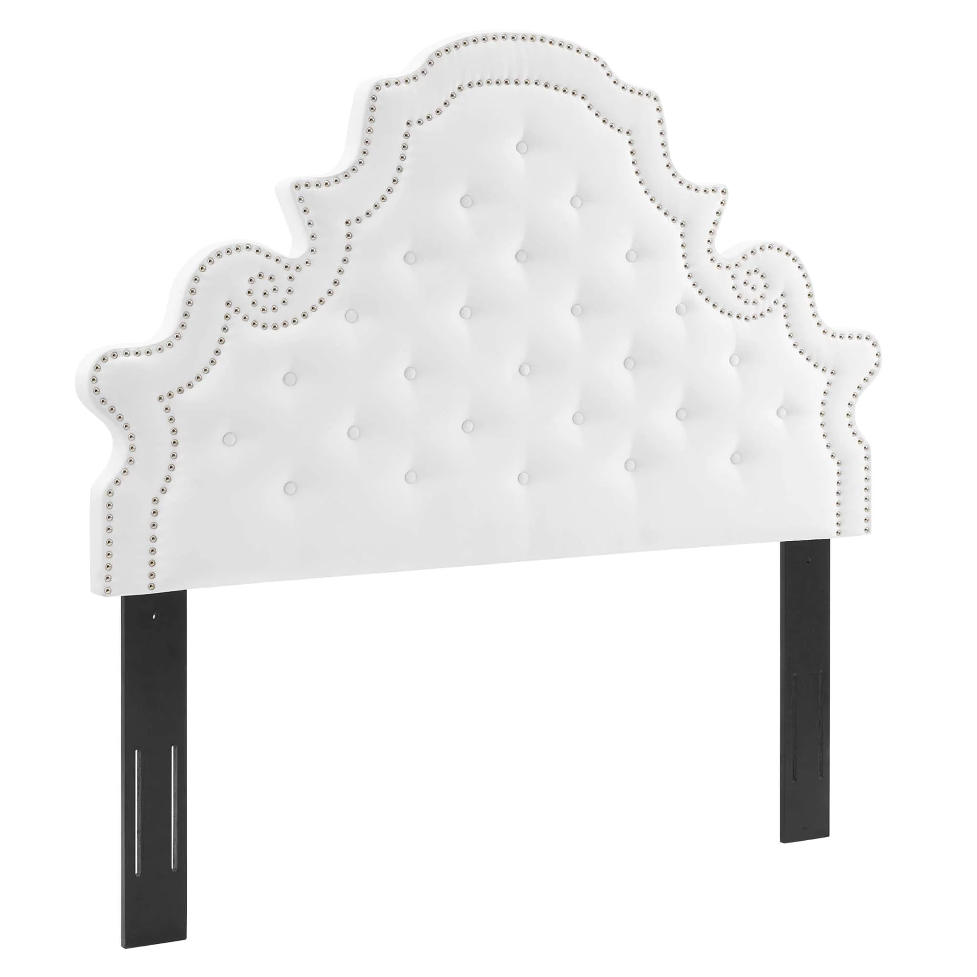 Tufted Upholstered Headboard with Nailhead Trim - Image 12
