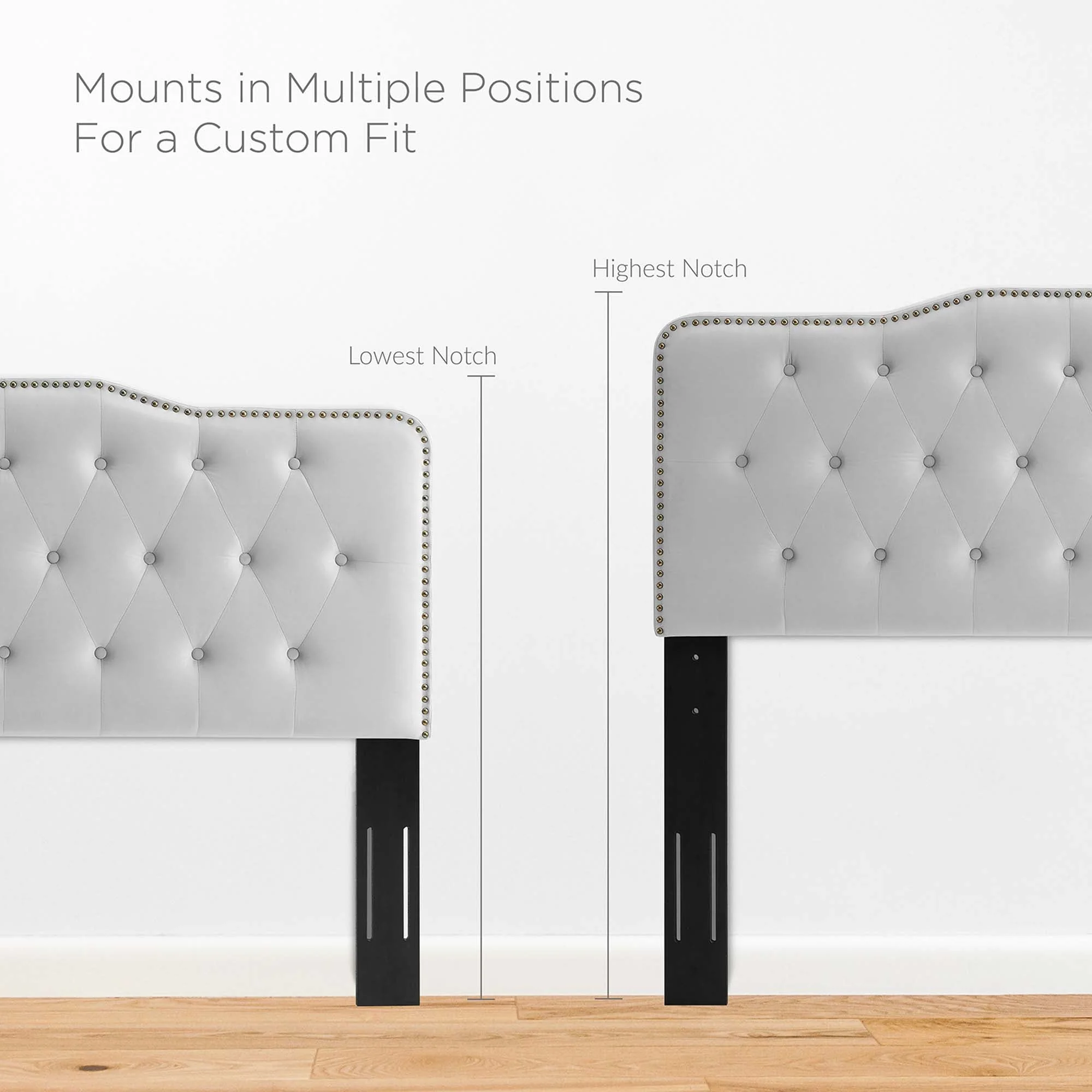 Tufted Upholstered Headboard with Nailhead Trim - Image 20