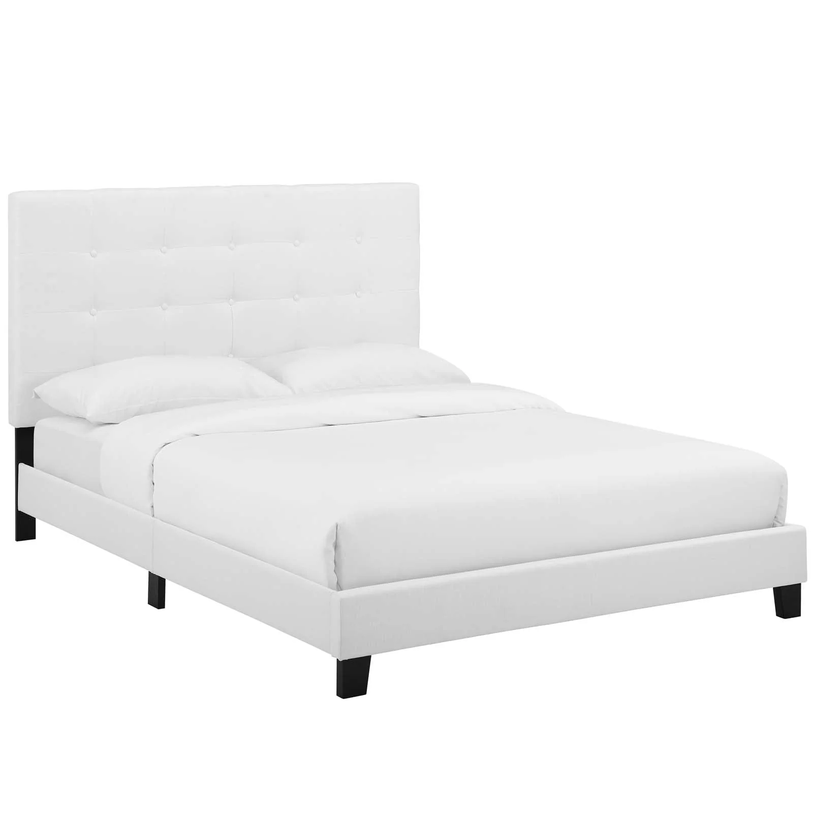 Tufted Upholstered Platform Bed with Button Detail - Image 31