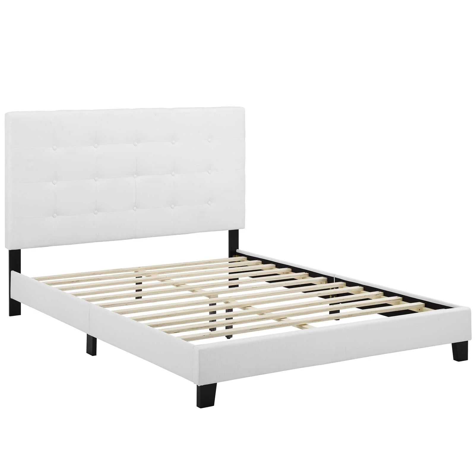 Tufted Upholstered Platform Bed with Button Detail - Image 33