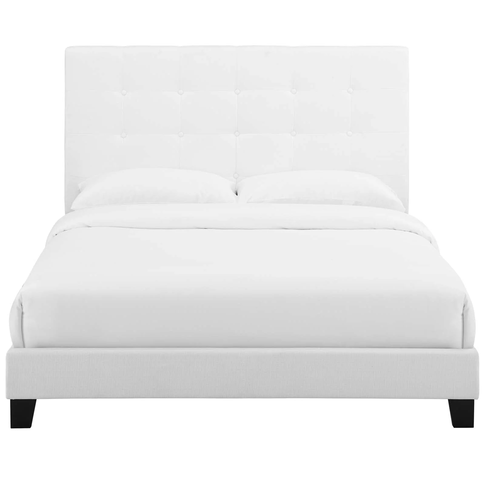 Tufted Upholstered Platform Bed with Button Detail - Image 9