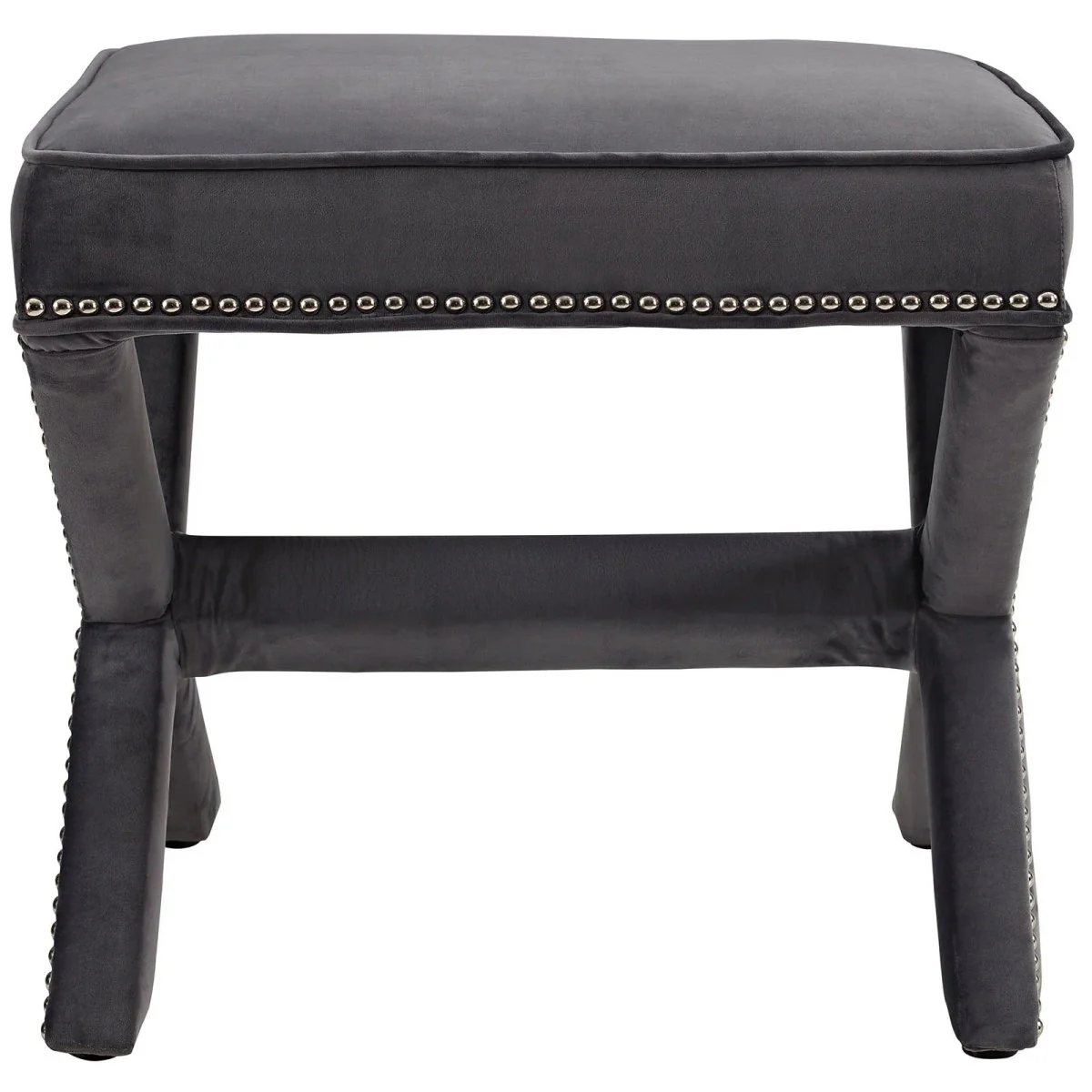 Tufted Velvet Bench Ottoman with Nailhead Trim – 20 Inch - Image 3