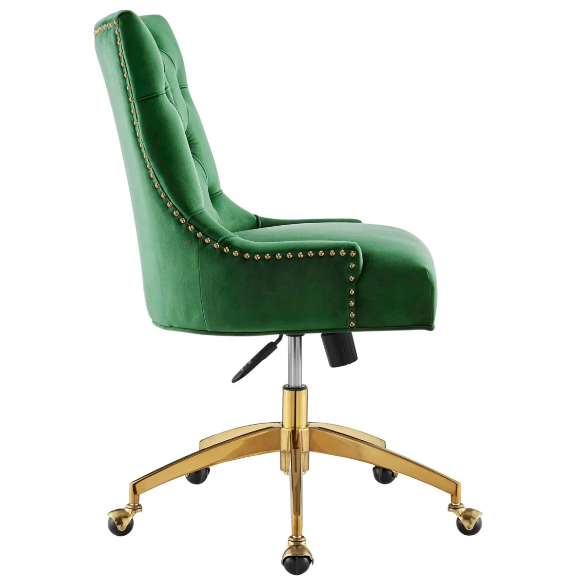 Tufted Velvet Office Chair – Swivel Design, Upholstered Accent with Metal Base - Image 22