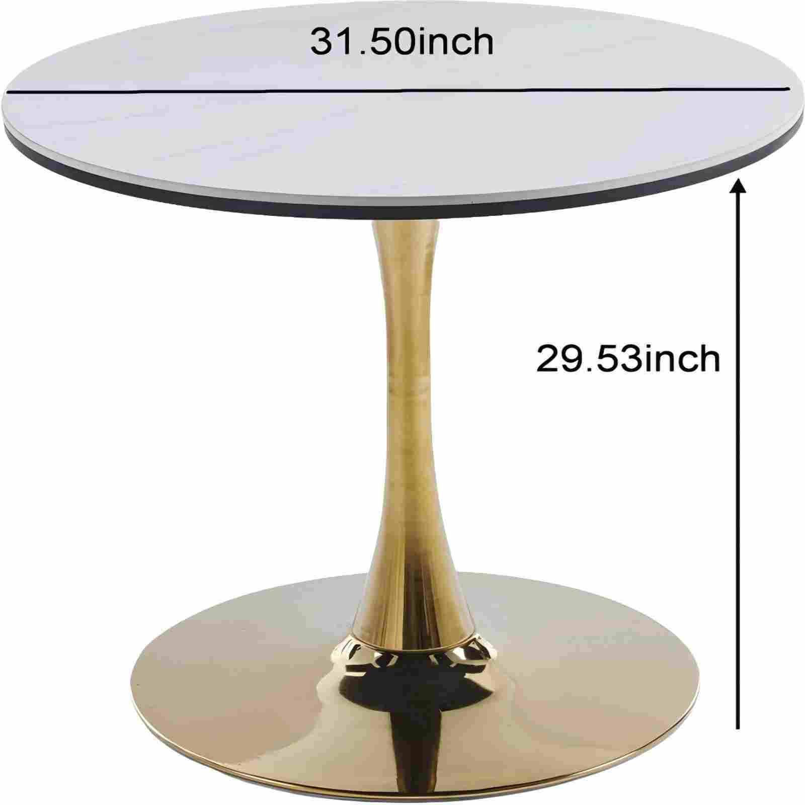 Tulip Table Mid-Century Dining Table With Round Table Top, Pedestal Dining Table, End Table Leisure Coffee Table - Image 4