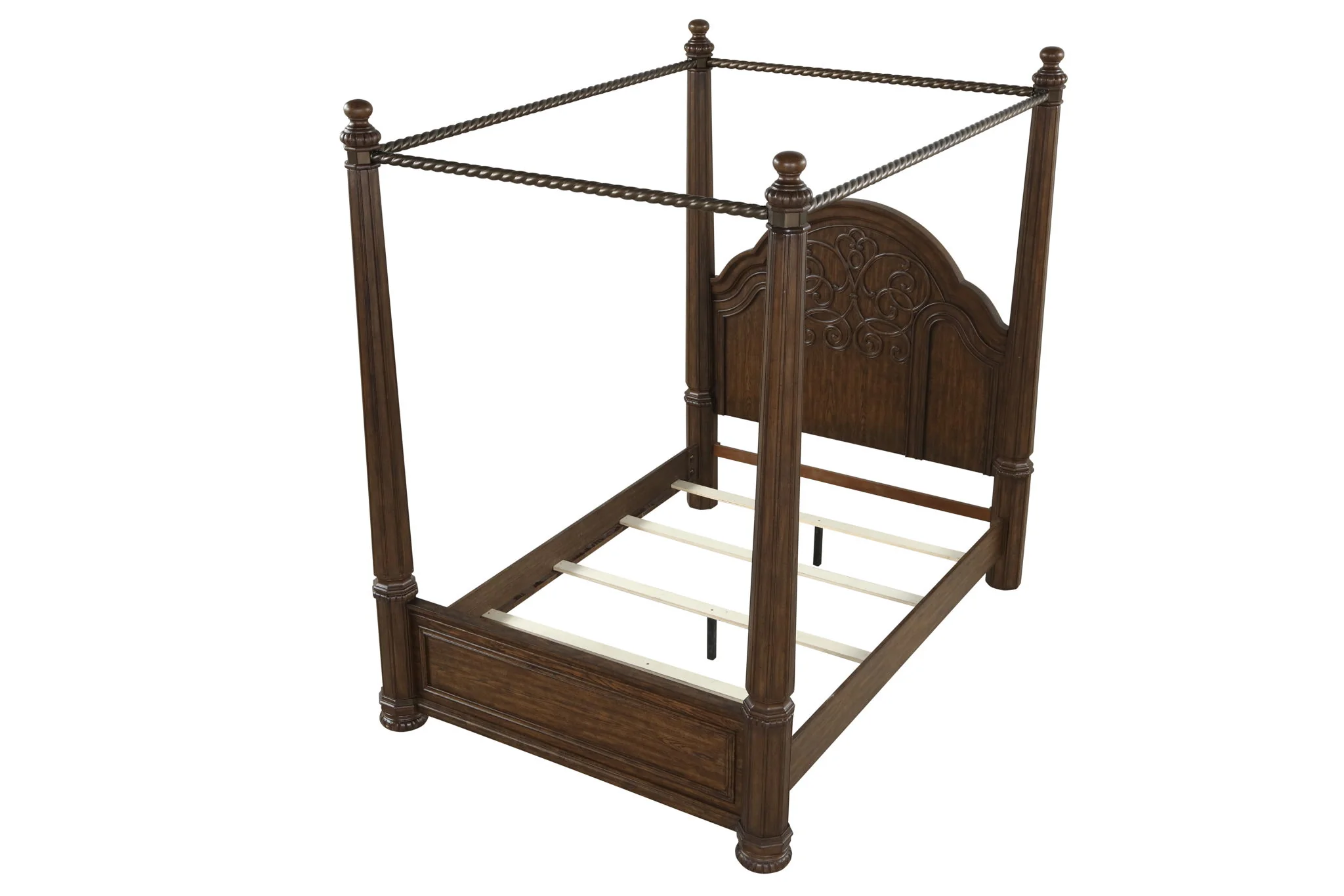 Tuscany - Queen Canopy Bed - Warm Mahogany - Image 3