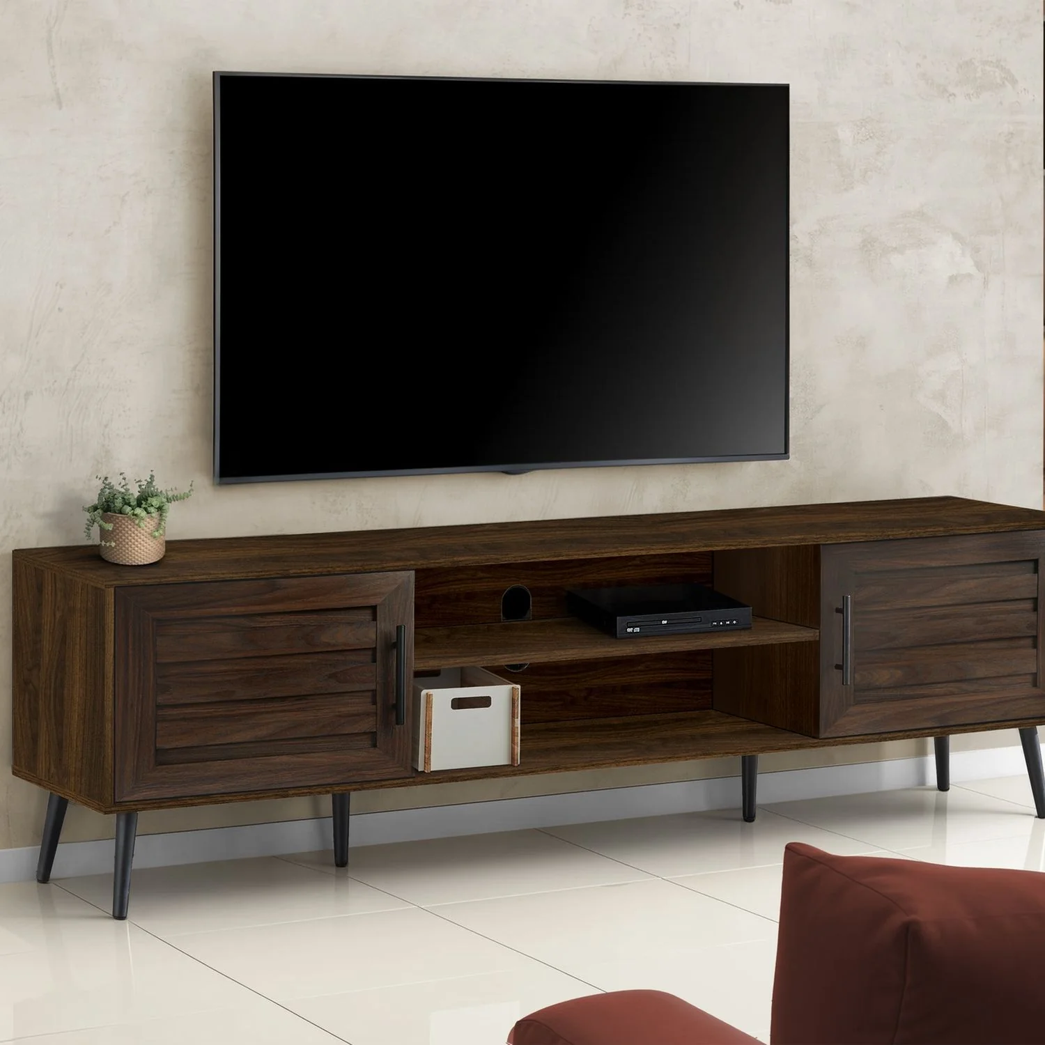 TV Stand, Console, Media Entertainment Center, Storage Cabinet, Transitional - Image 7