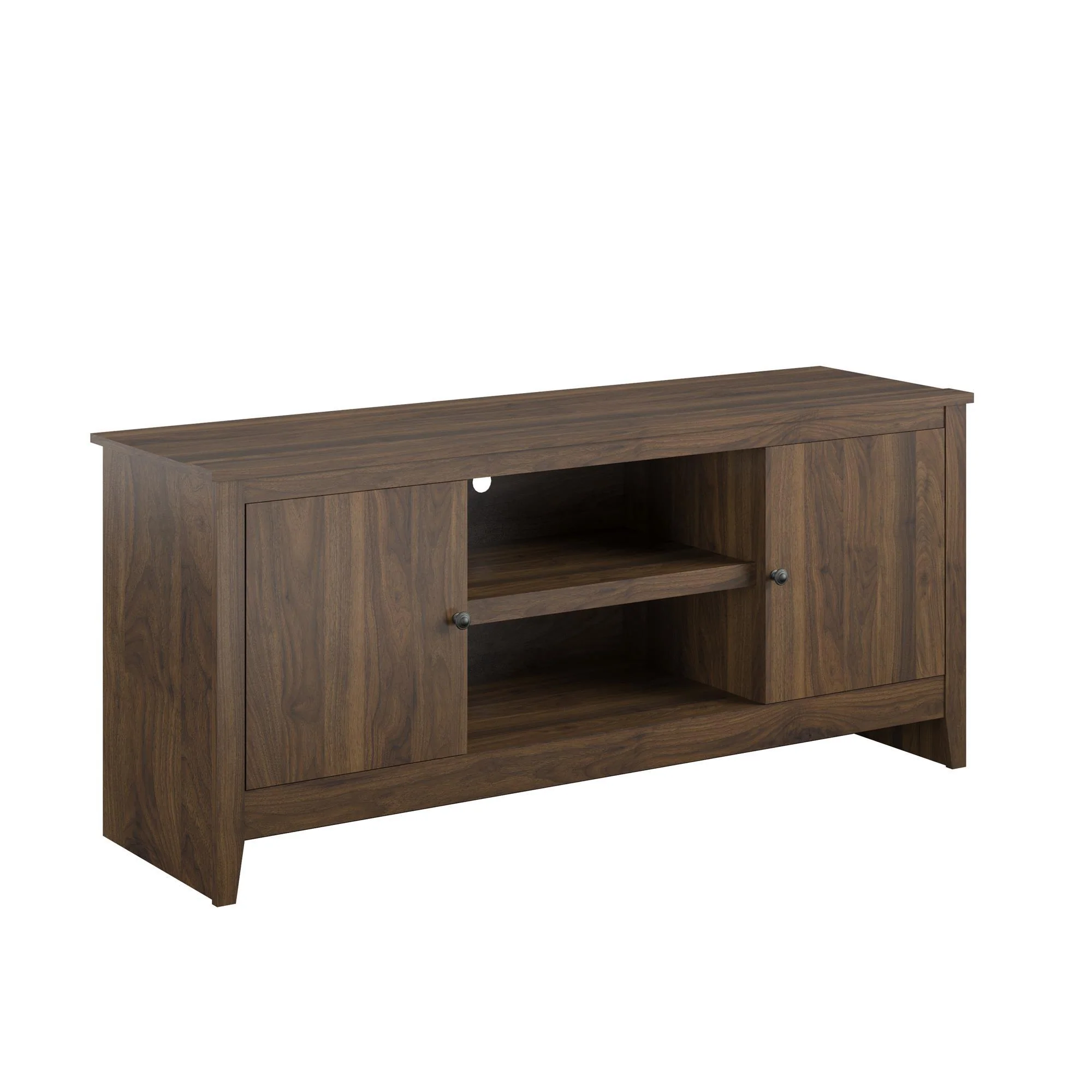 TV Stand For TVs Up To 65" With Open Shelves And Storage Cabinets - Walnut - Image 9