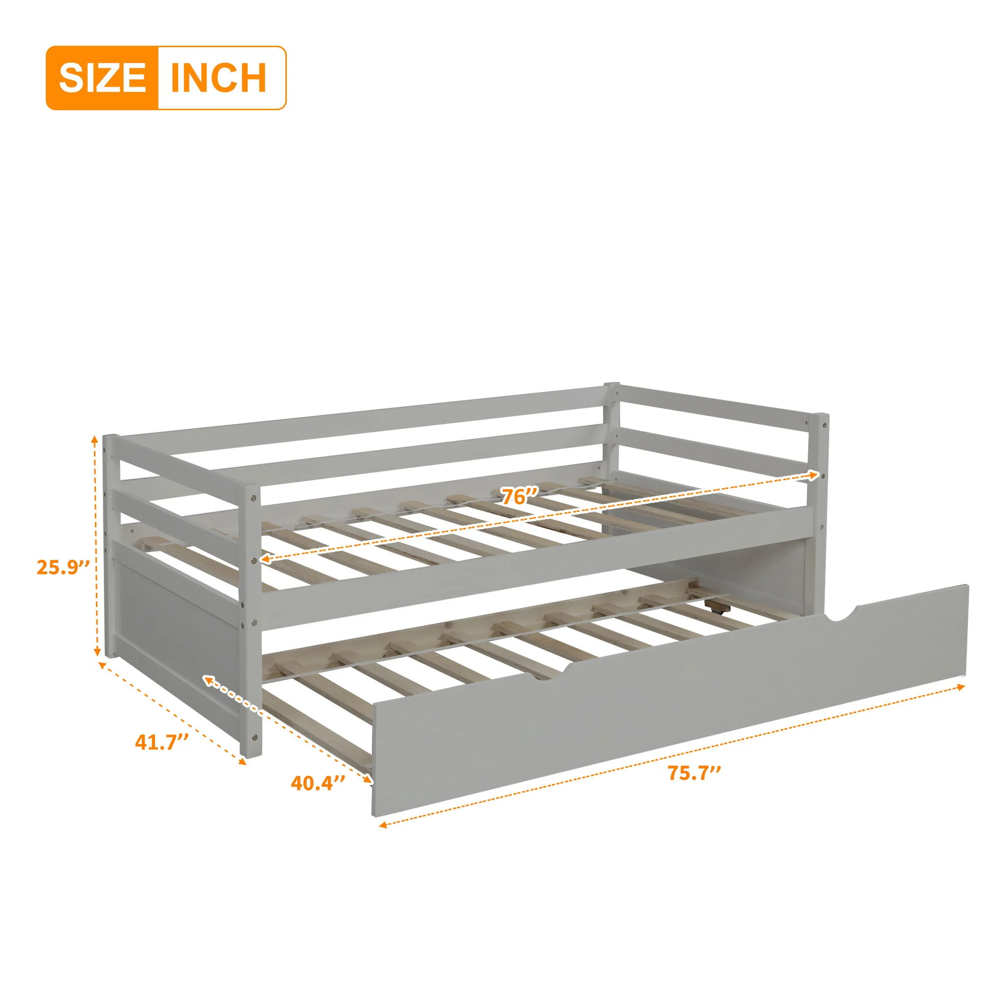 Twin Daybed With Trundle Frame Set - Image 8
