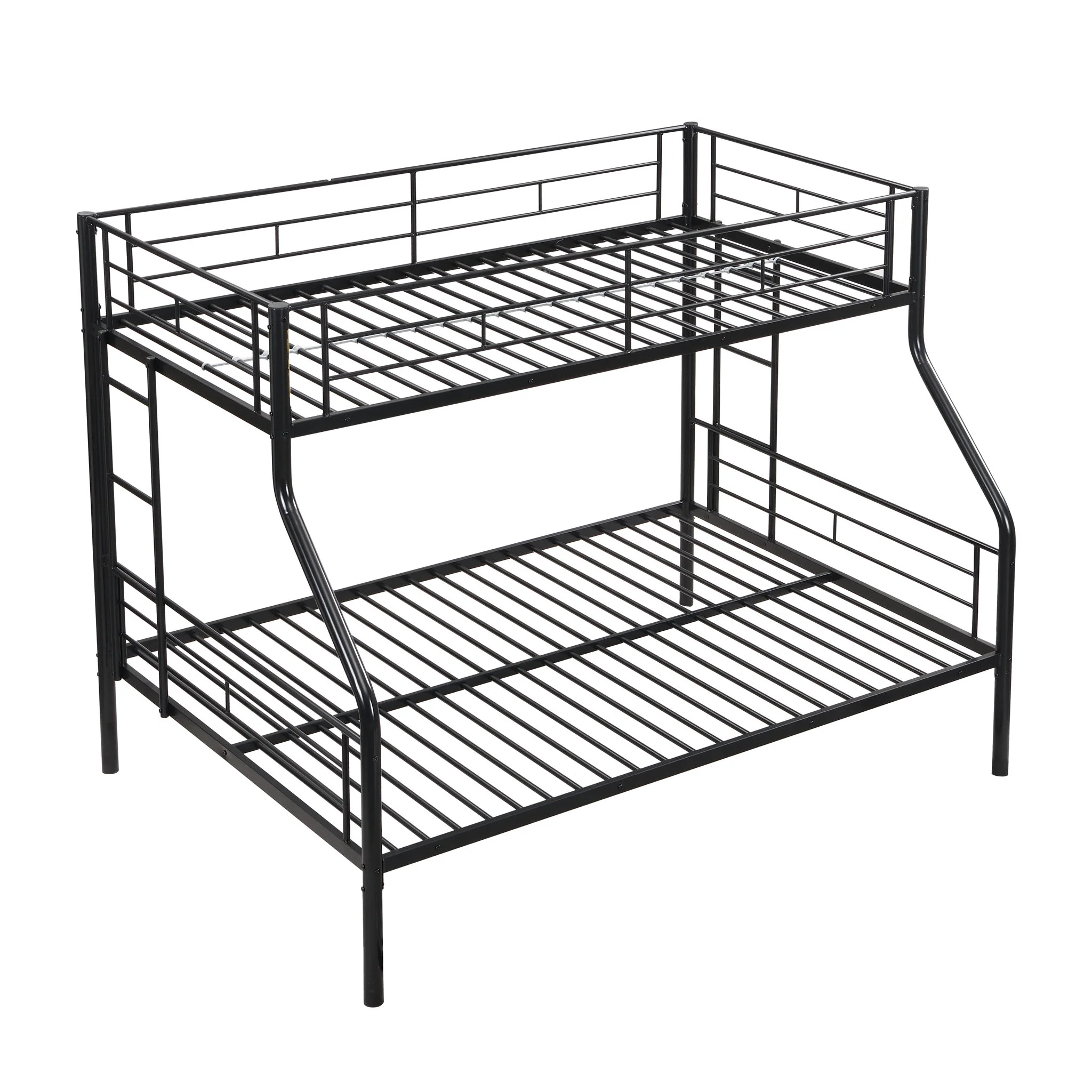 Twin Over Full Bunk Bed With Large Under-Bed Storage - Black