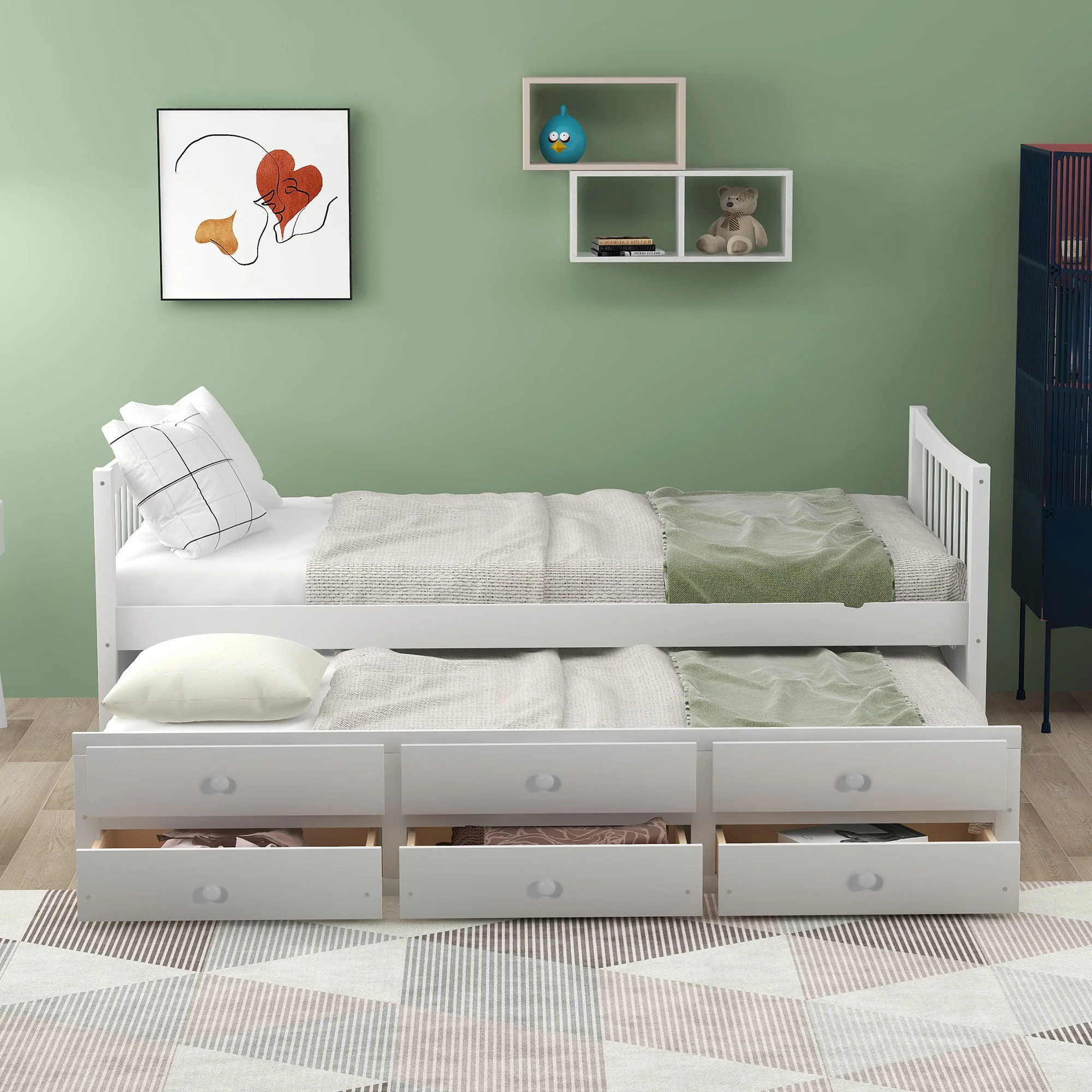 Twin Size Daybed With Trundle And Drawers - Image 16